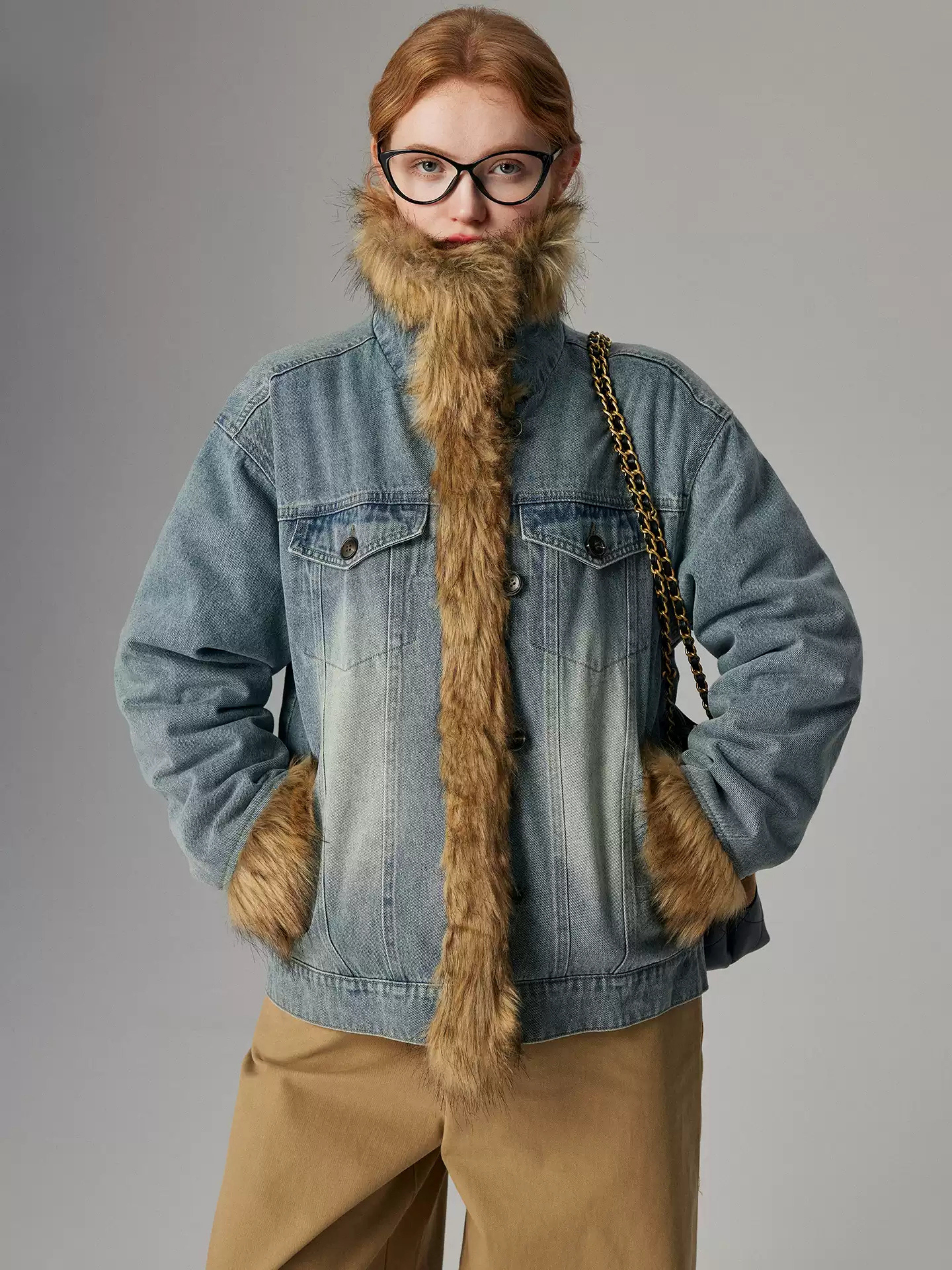 Hybriss Omarie | Denim Blue Cowboy Style Coat