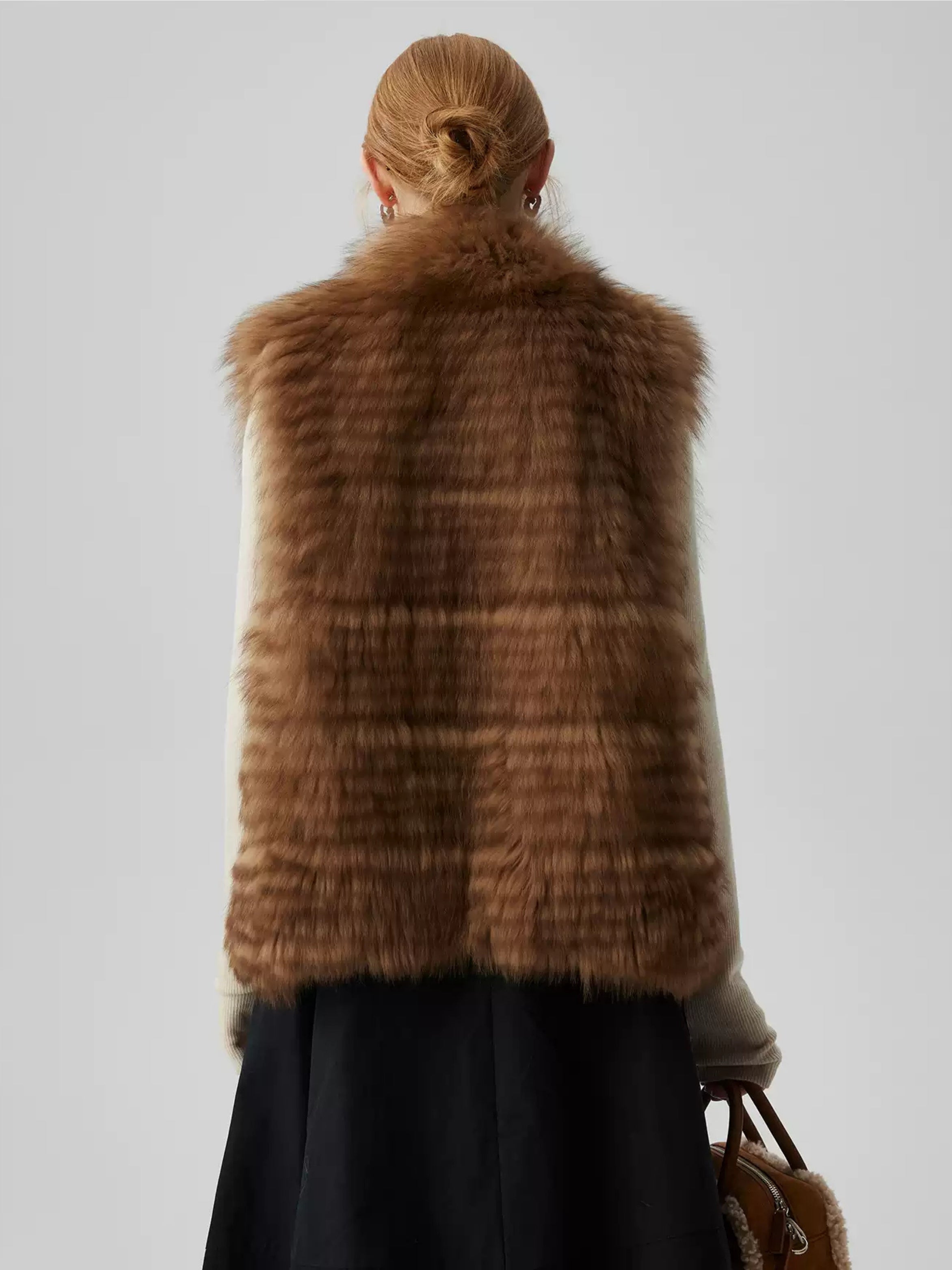 Hybriss "Golden Hour" Weste aus 100% Echtem Fuchspelz | Amber