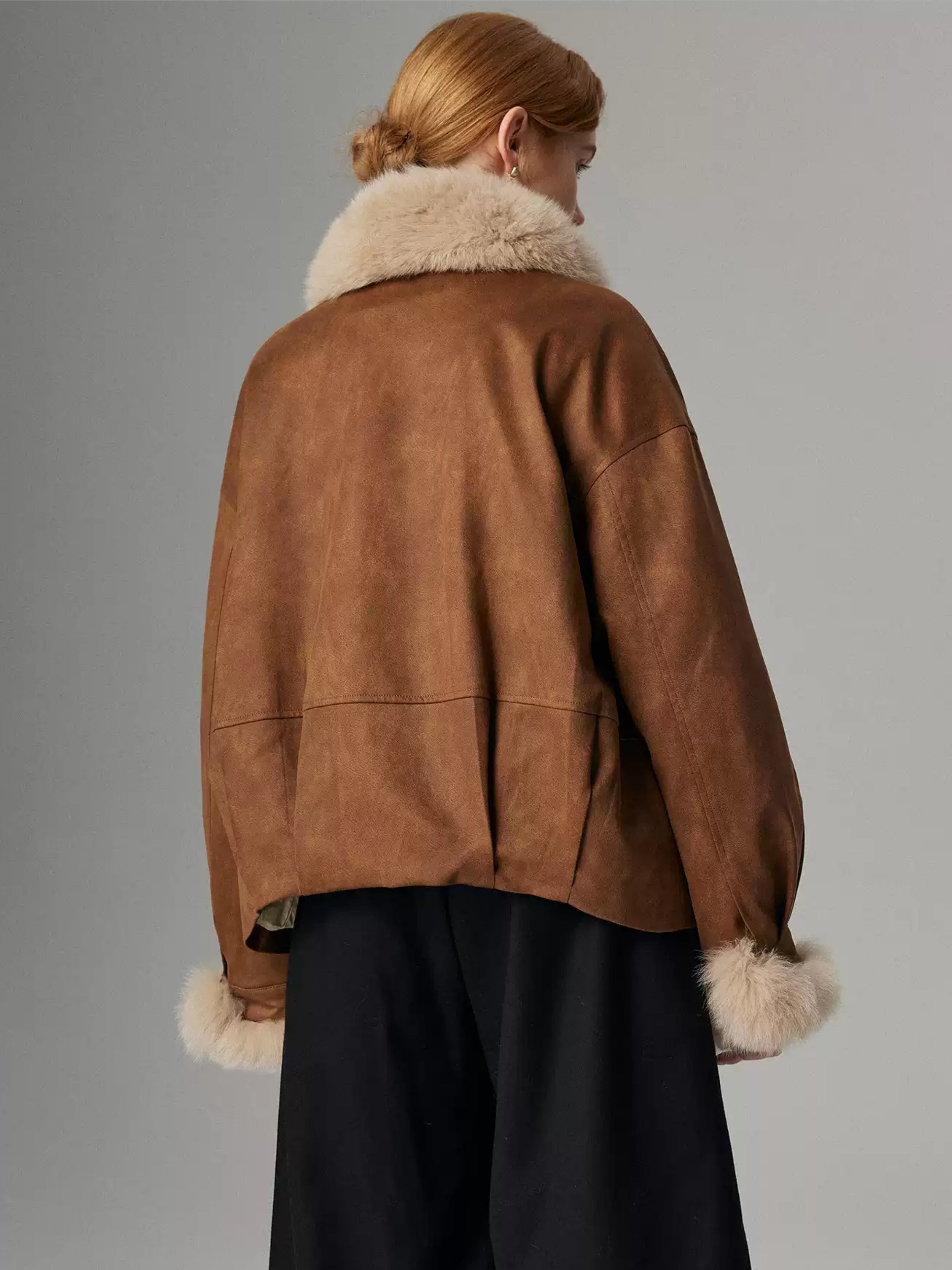 Hybriss "Velvet Mocha" Luxus-Bomberjacke mit Gänsedaunen | Coffee