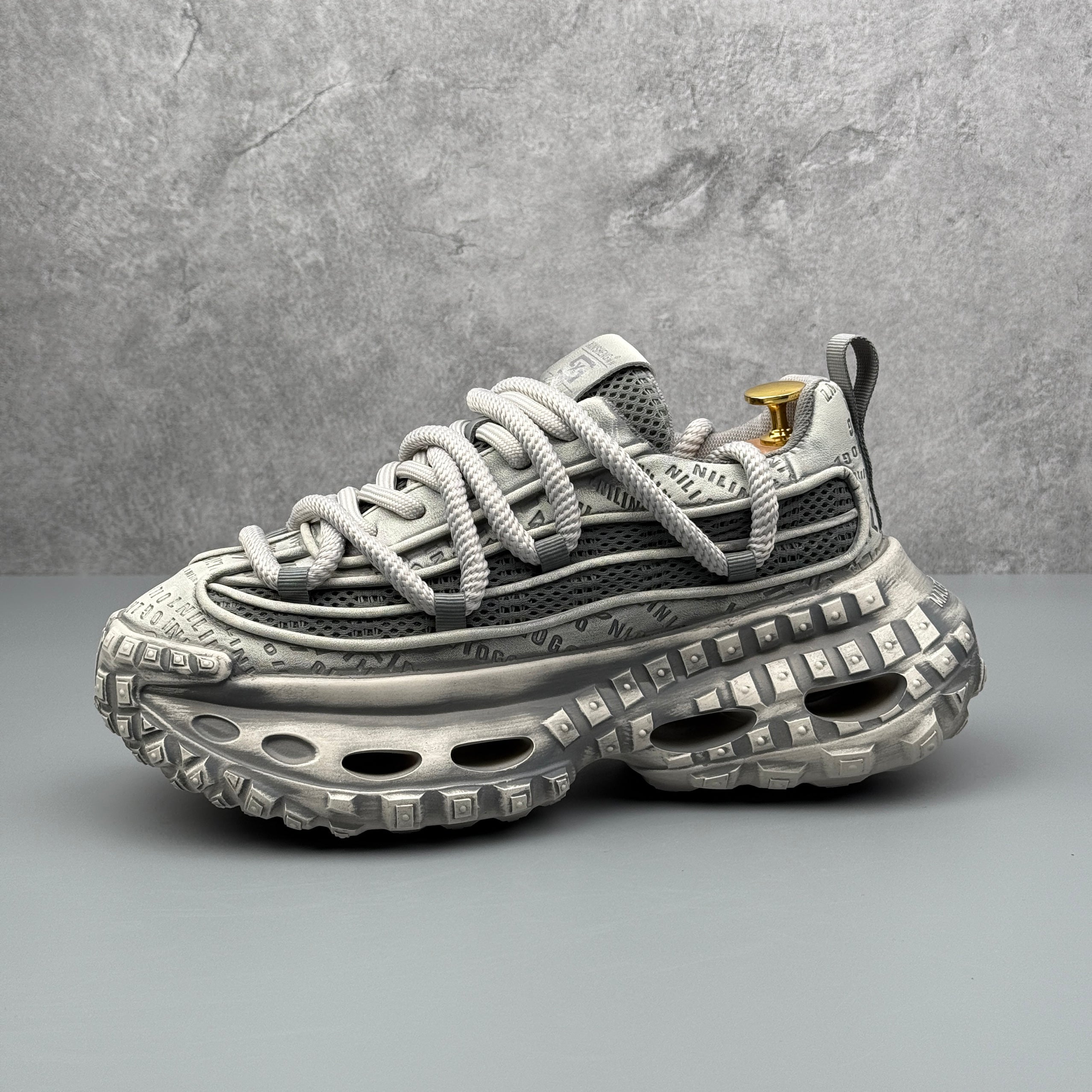 Hybriss RetroWeave White Gray– Retro Dad Shoes