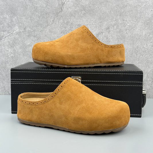 Hybriss Sculpted Suede Chunky Platform Slip-On Mule