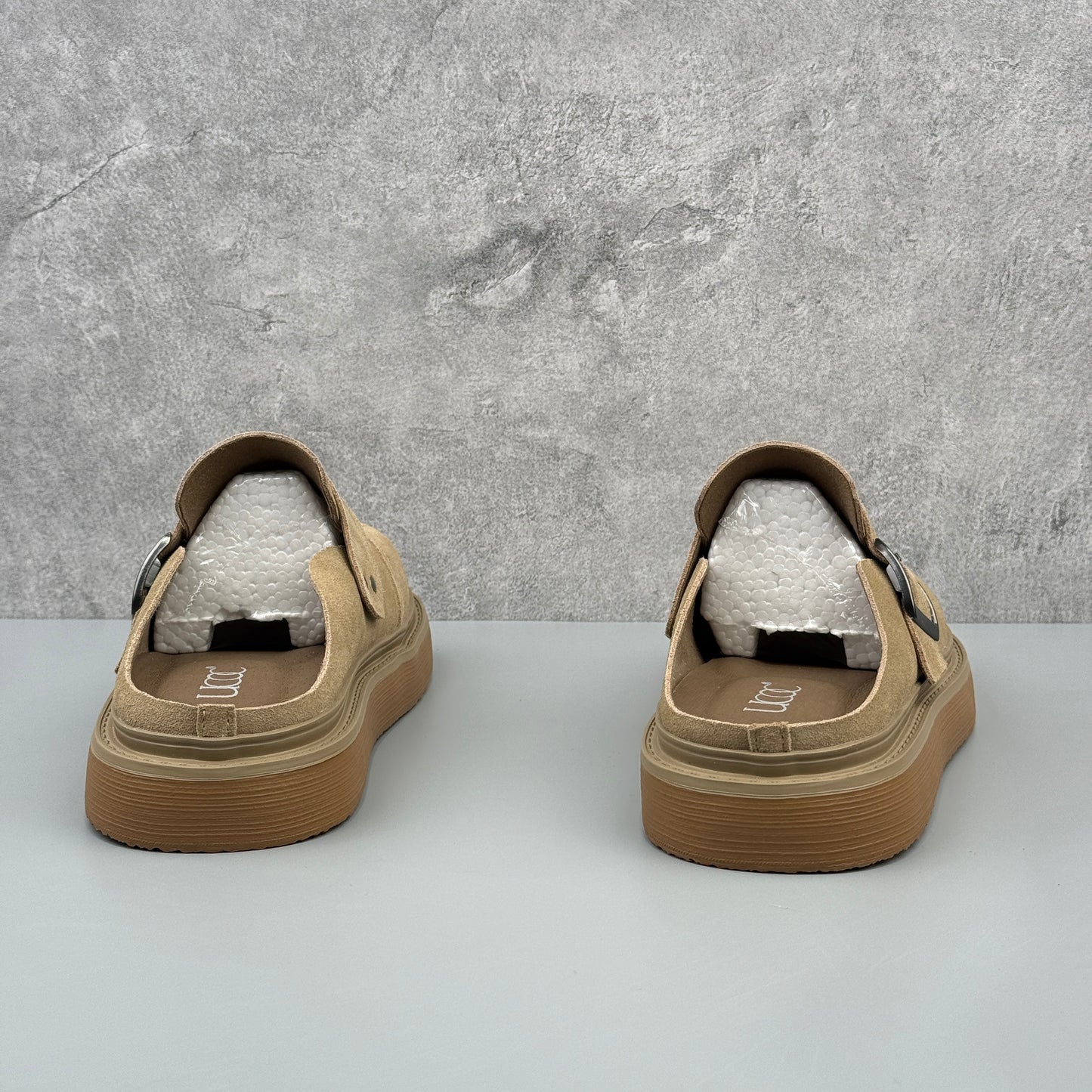 Hybriss Soft-Suede Buckled Platform Mule