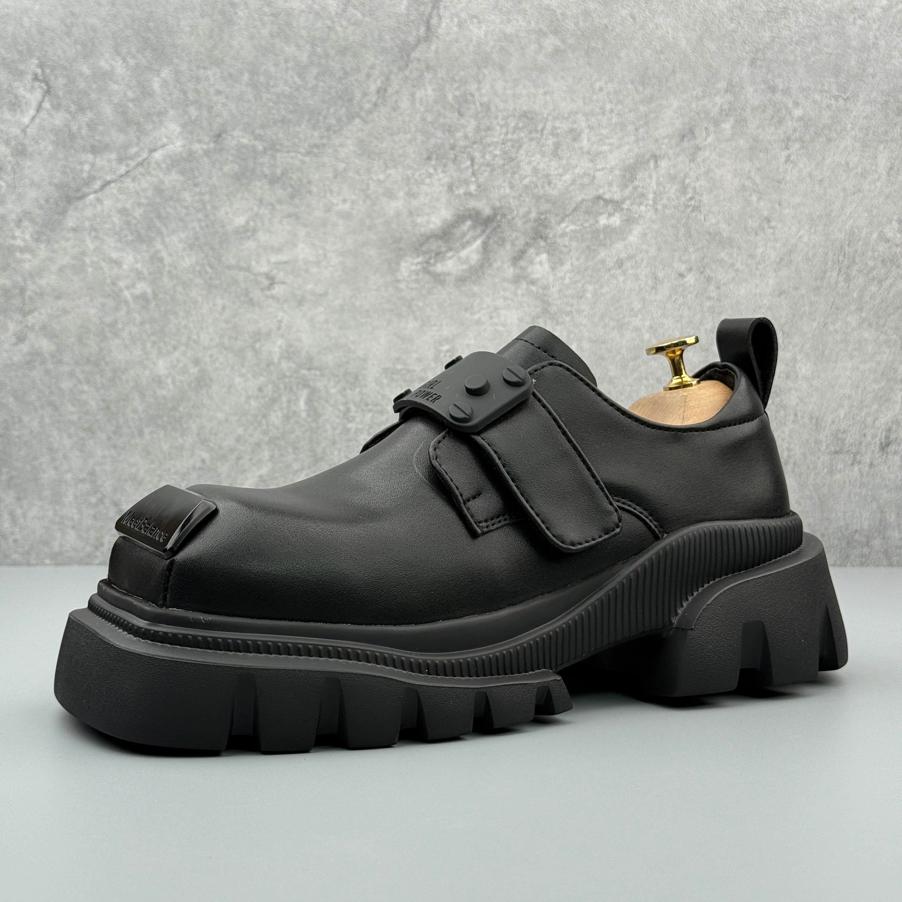 Hybriss Axis Black– Casual Leather Shoes