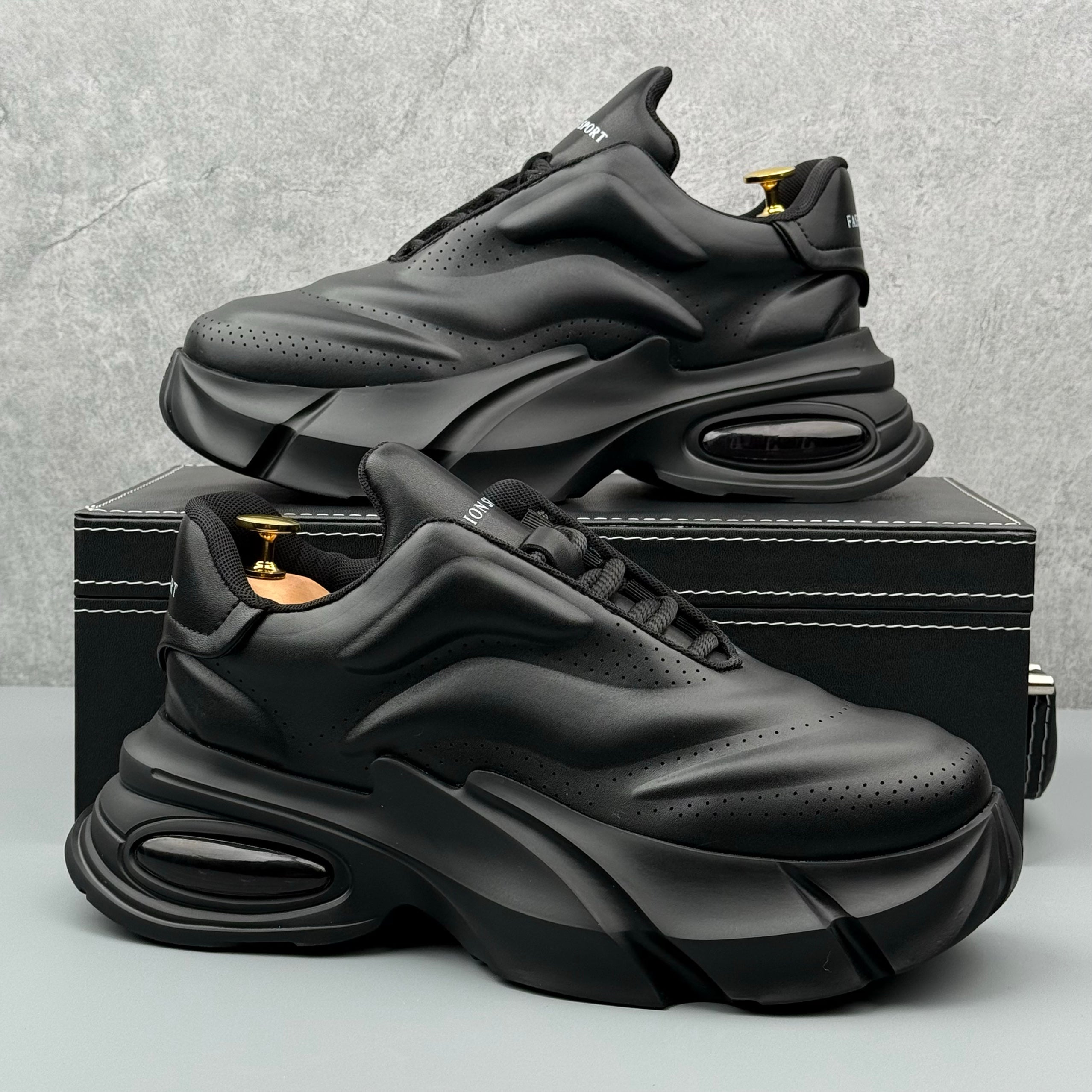 Hybriss MetroMicro Black– Microfiber Sporty Casual Shoes