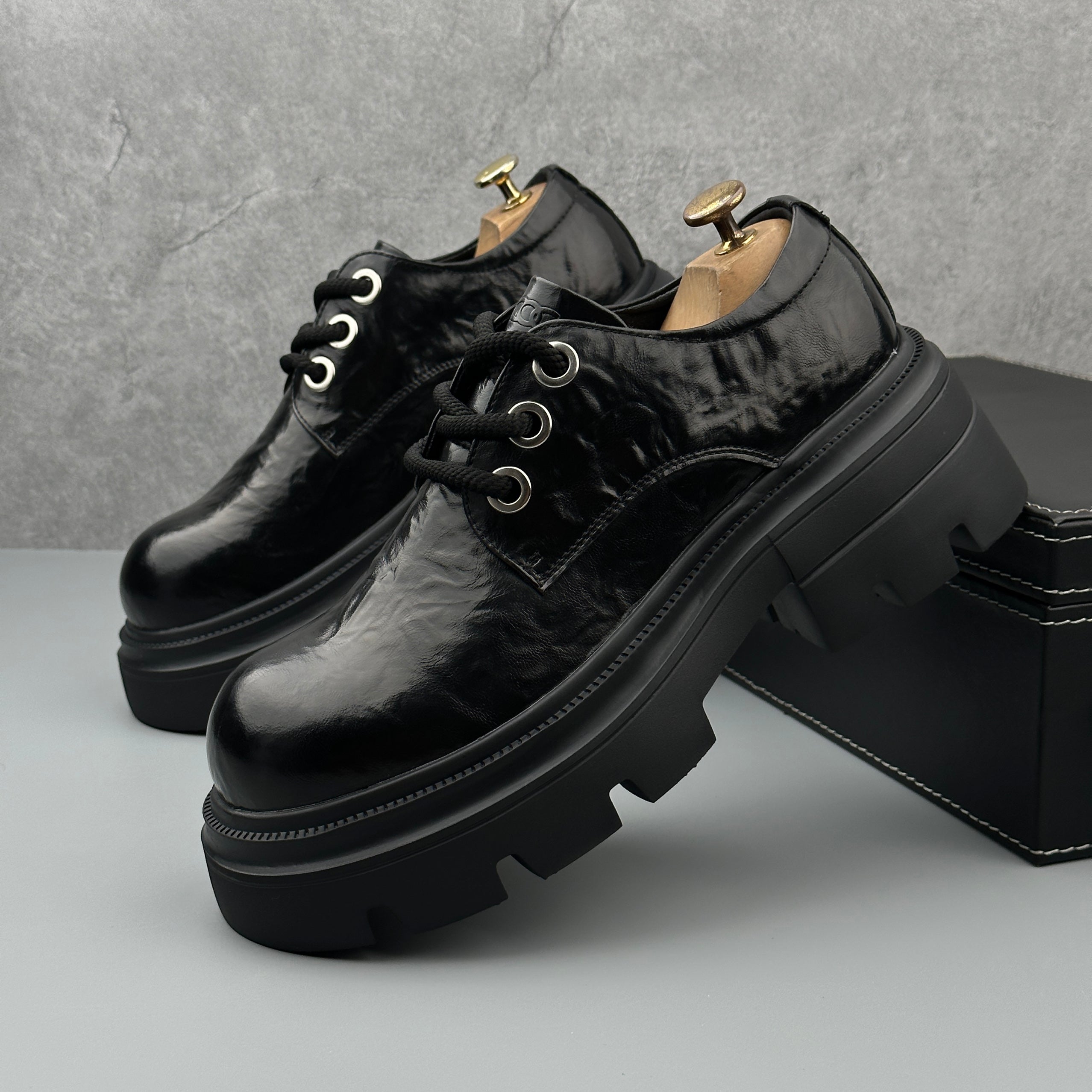 Hybriss Cabuncci Regent Black– British Casual Leather Shoes