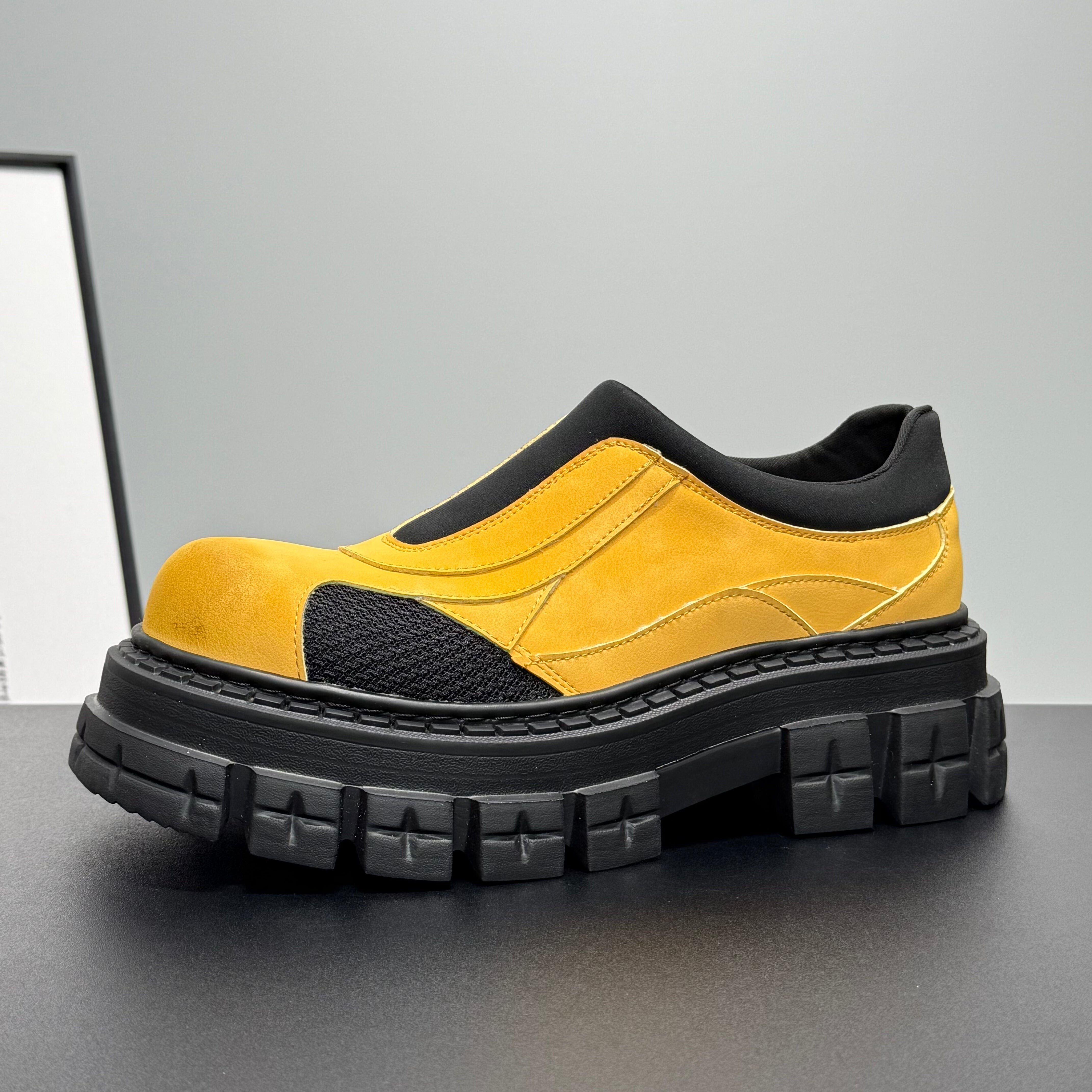 Hybriss Vertex Yellow – Youth Casual Leather Shoes