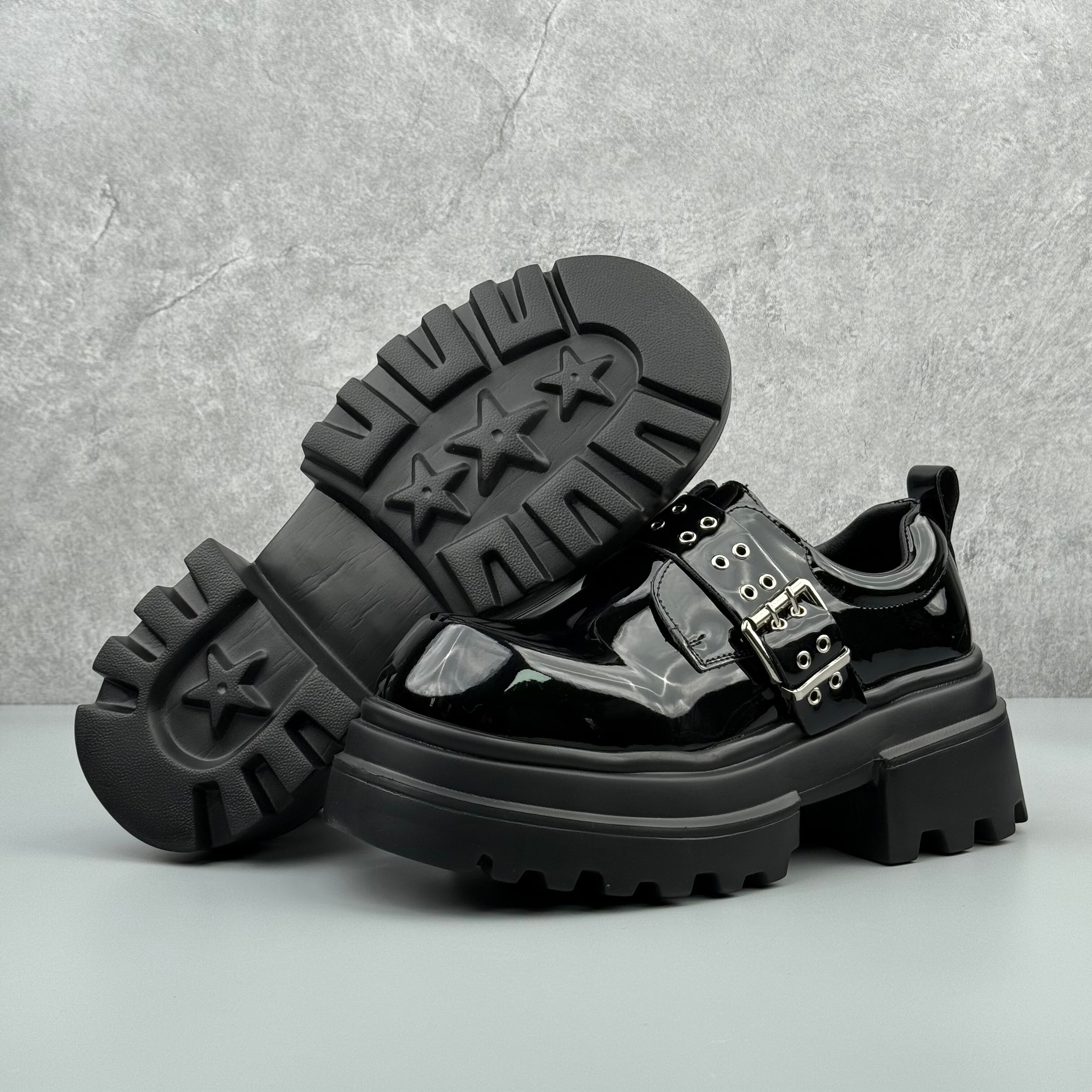 Hybriss DailyGloss Black– Casual Leather Shoes