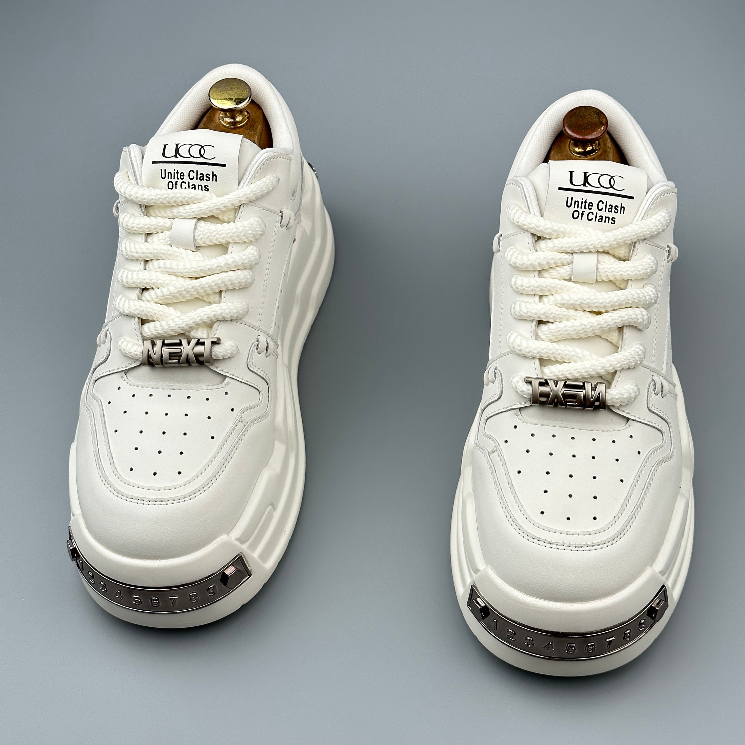 Hybriss MetalCore White– Microfiber Leather Sneakers