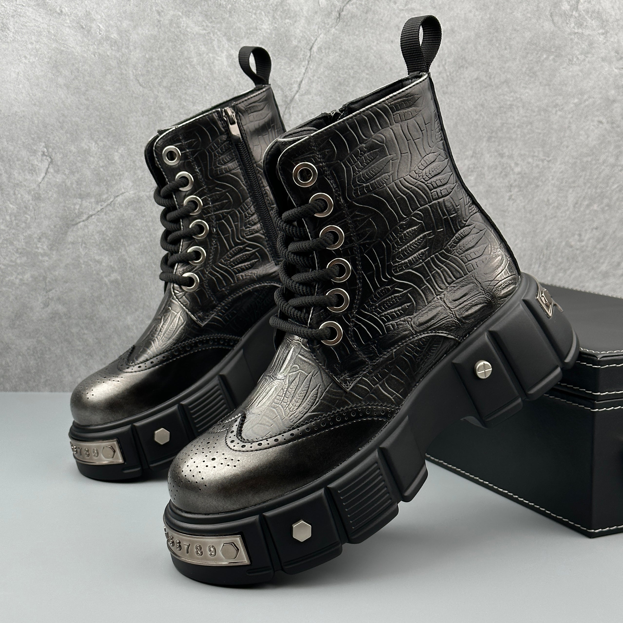Hybriss Relic Vintage silver– Punk Martin Boots