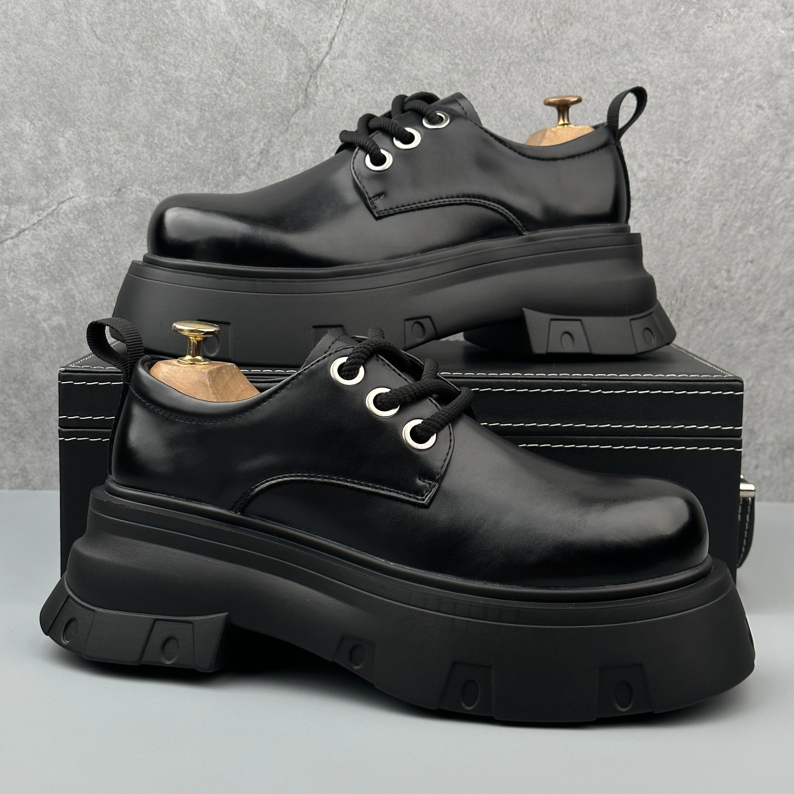 Hybriss Cabuncci Ascend Black– Youth Casual Leather Shoes