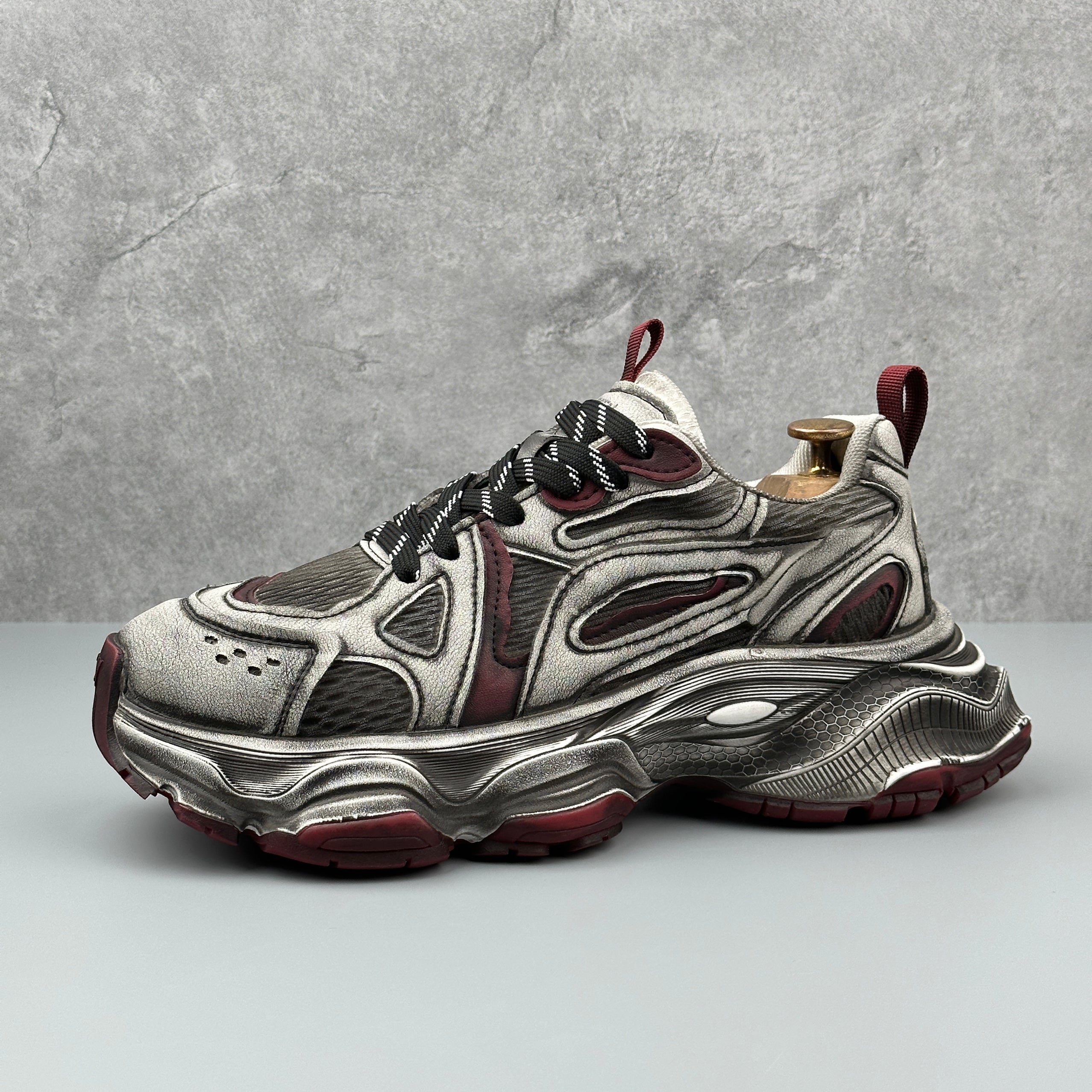 Hybriss RetroBreathe Wine Red– Youth Retro Dad Shoes