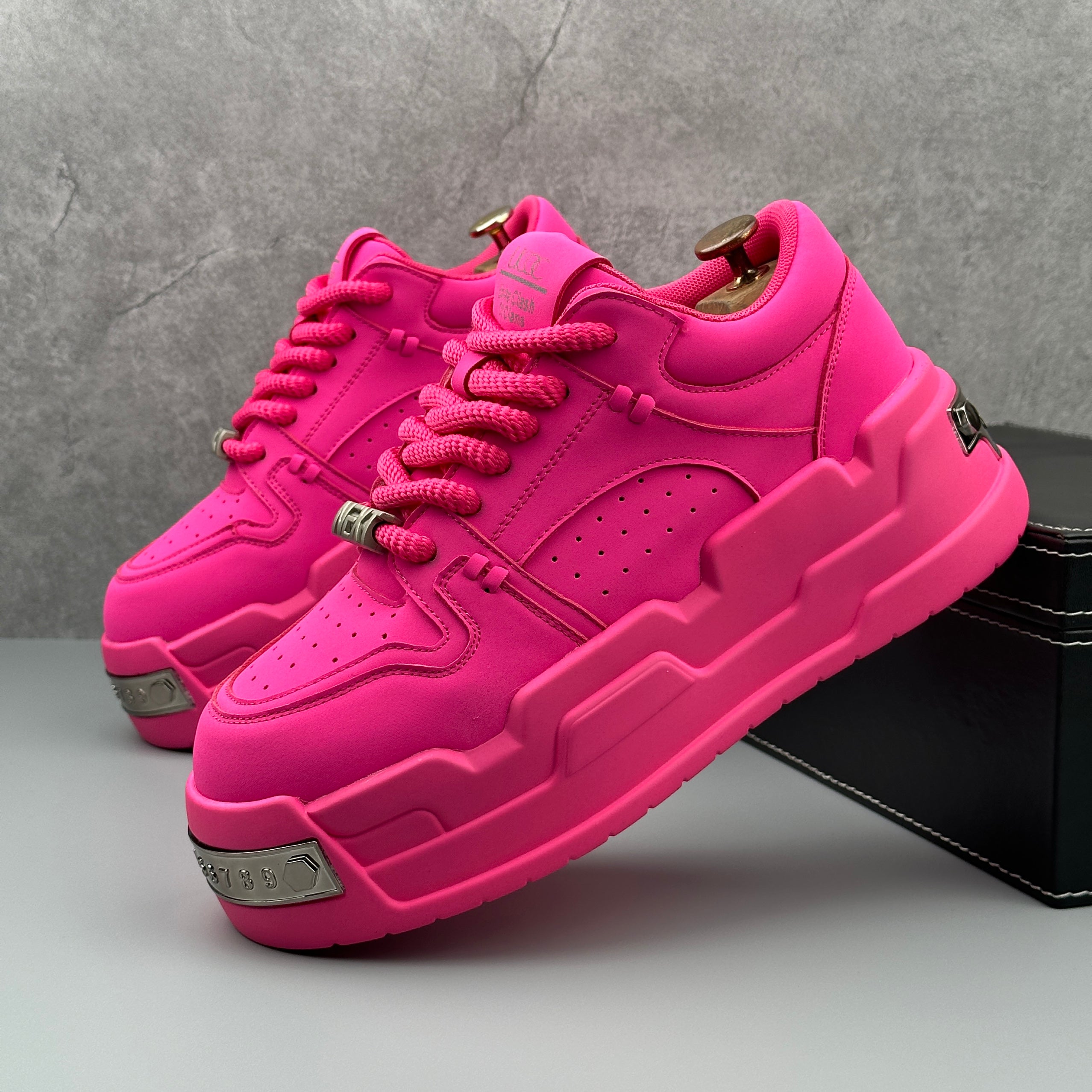 Hybriss MetalCore Pink– Microfiber Leather Sneakers