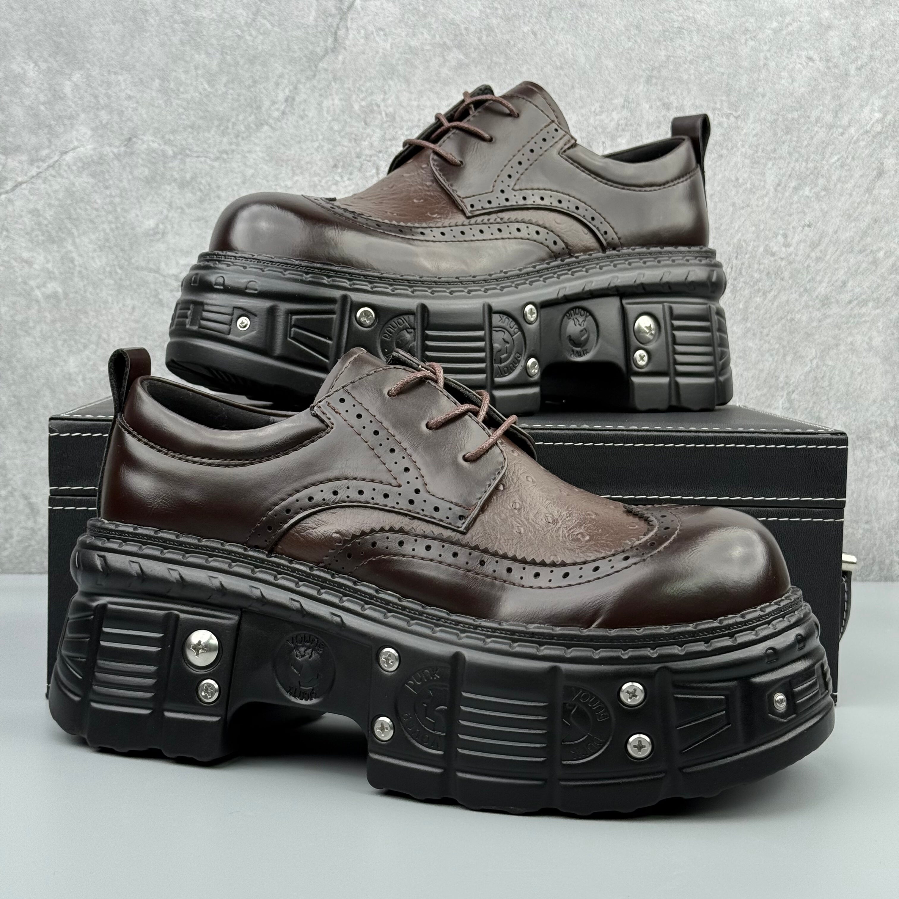 Hybriss DailyMetal Brown– Casual Leather Shoes