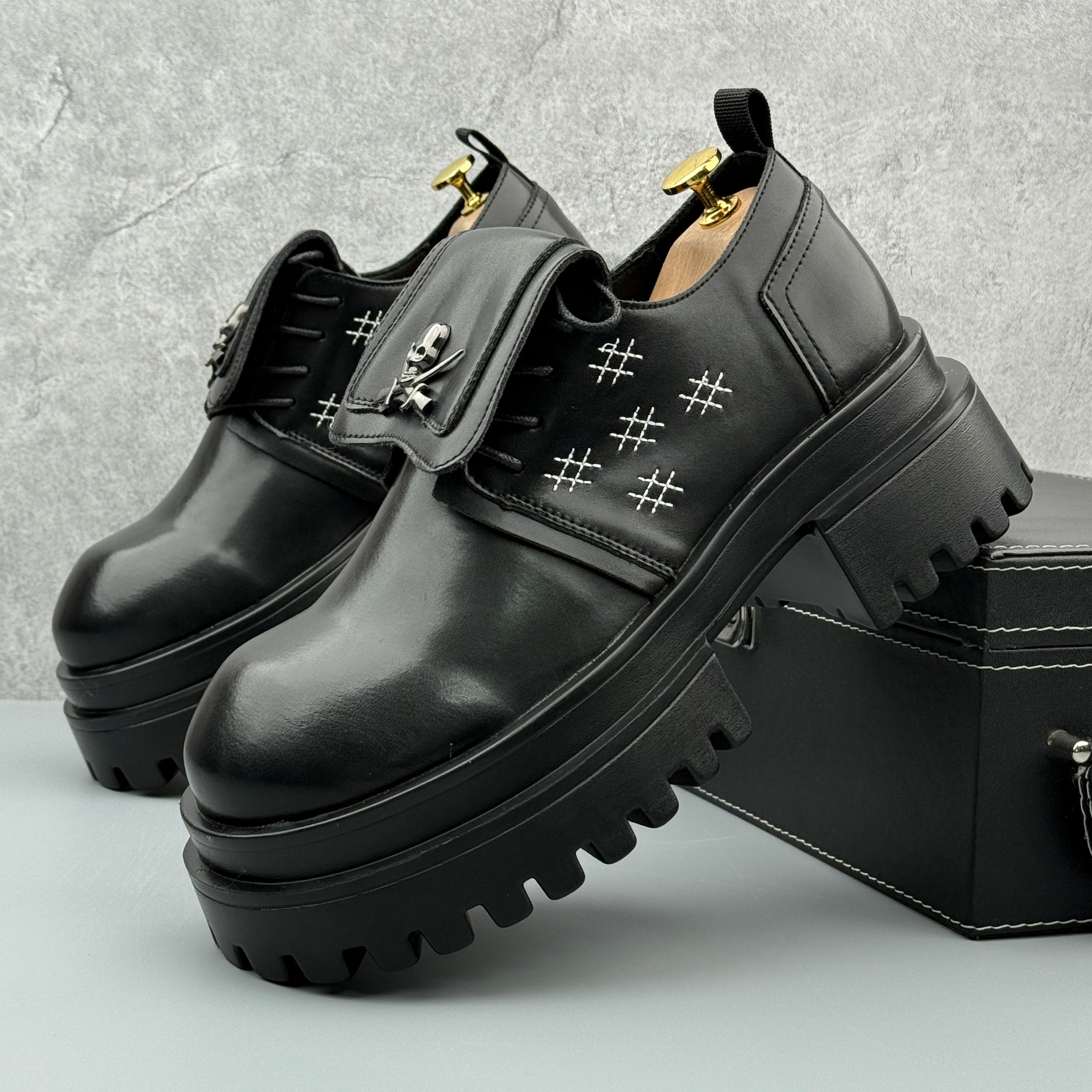 Hybriss LineaLite Black– Leisure Casual Leather Shoes