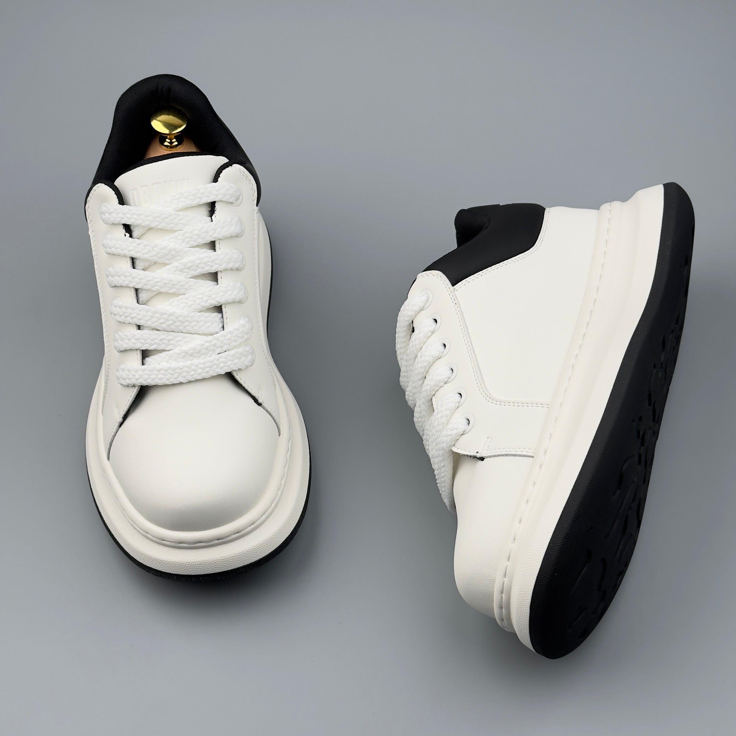 Hybriss SimpleCore Black White– PU & Mikrofaserleder White Shoes