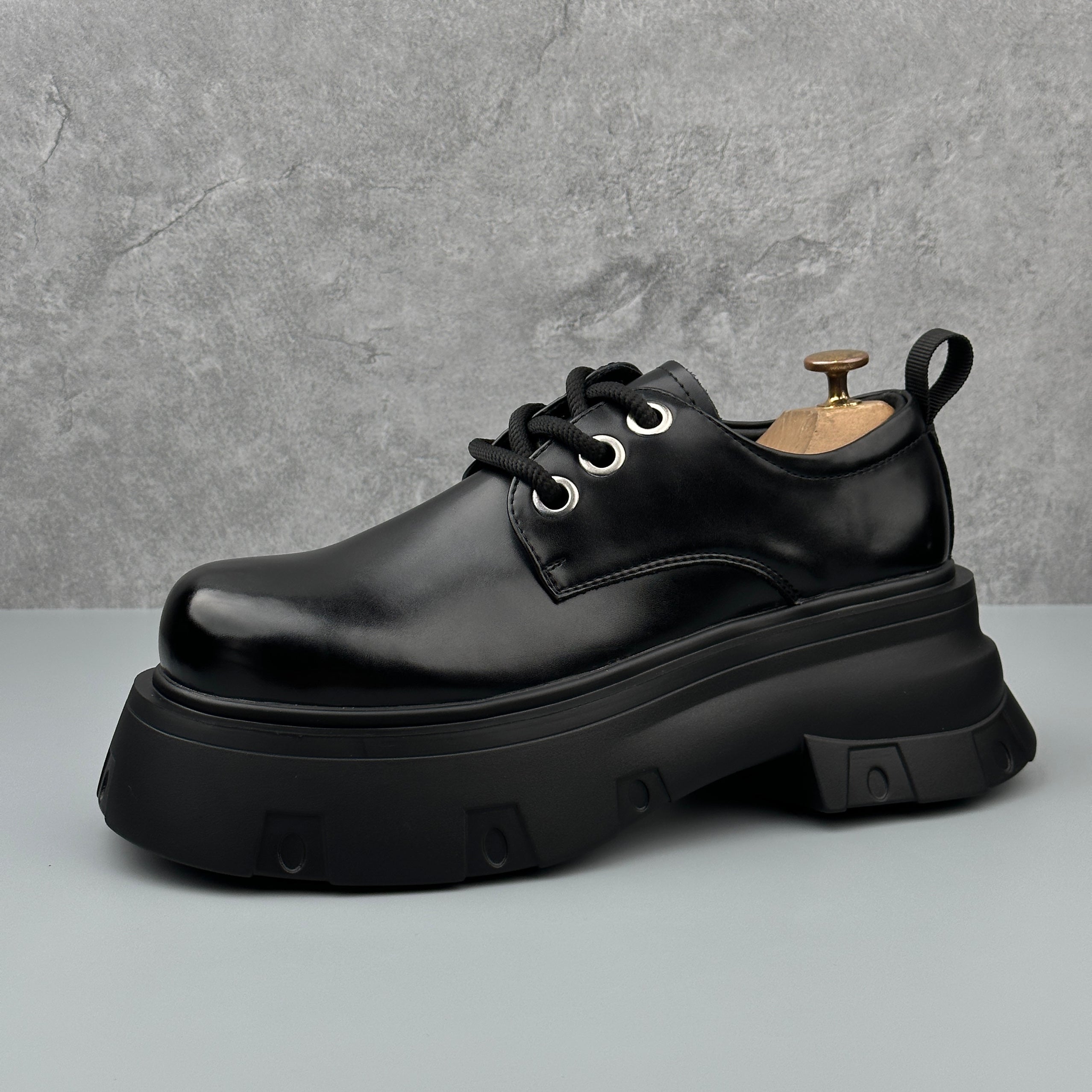 Hybriss Cabuncci Ascend Black– Youth Casual Leather Shoes