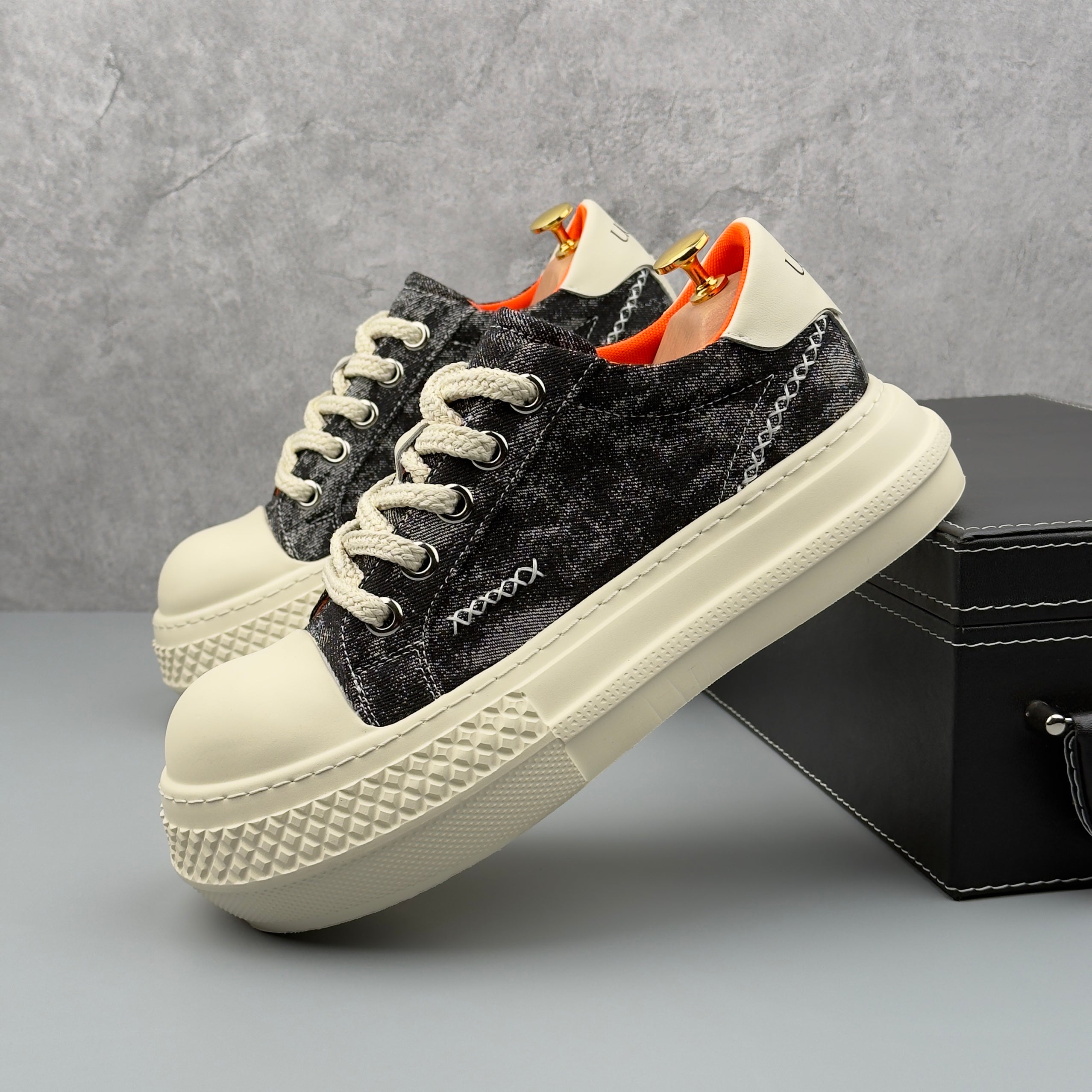 Hybriss DenimStitch – PU & Denim Sommer-Sneakers