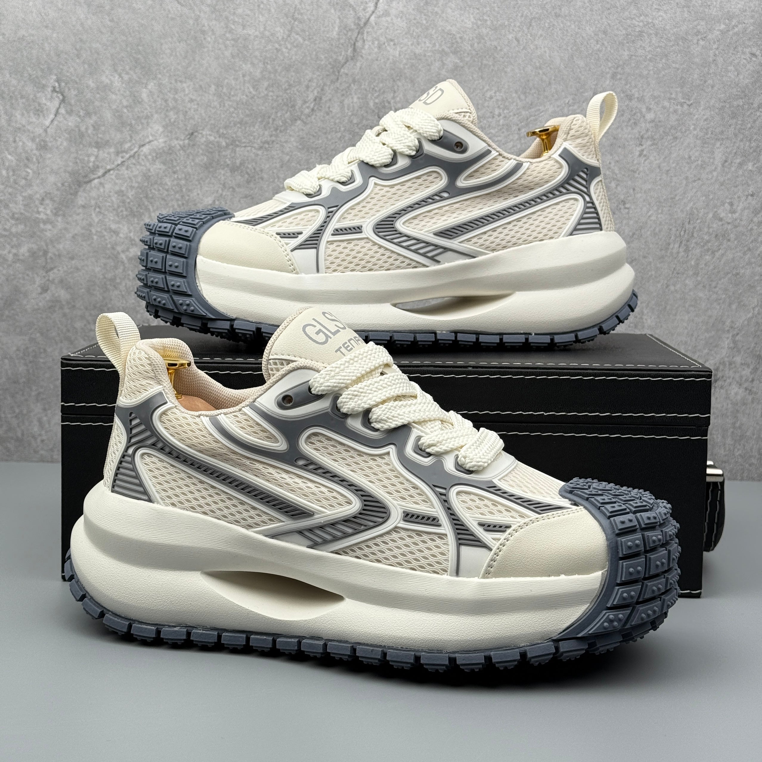 Hybriss SportPlain White Gray– Sporty Dad Shoes