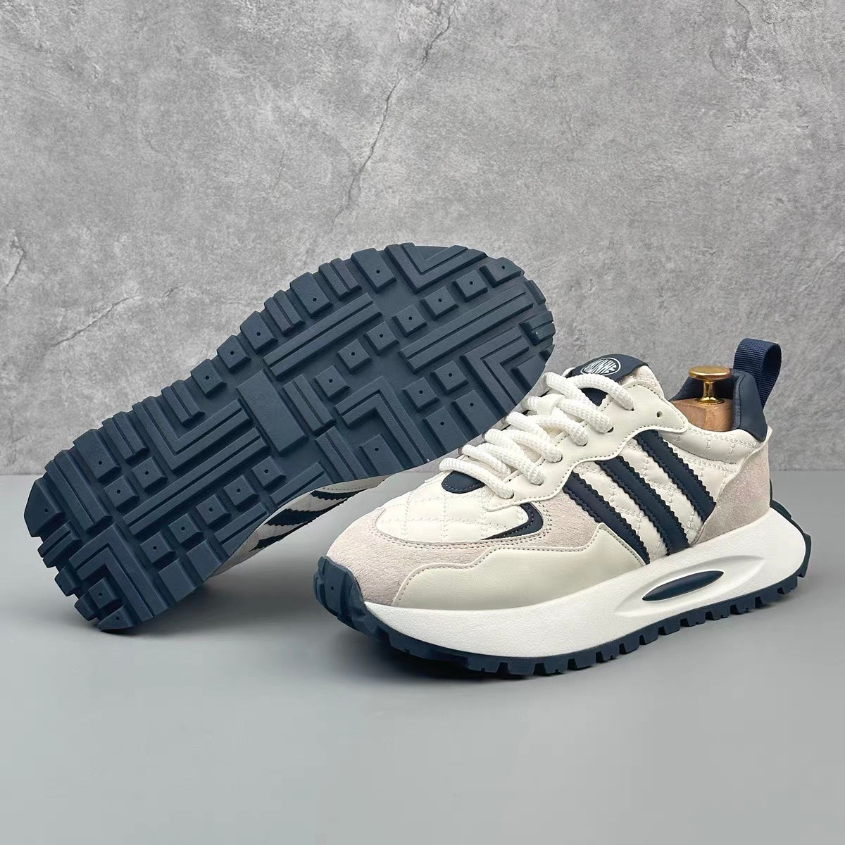 Hybriss SpliceCore White– Mikrofaserleder Sports & Casual Shoes