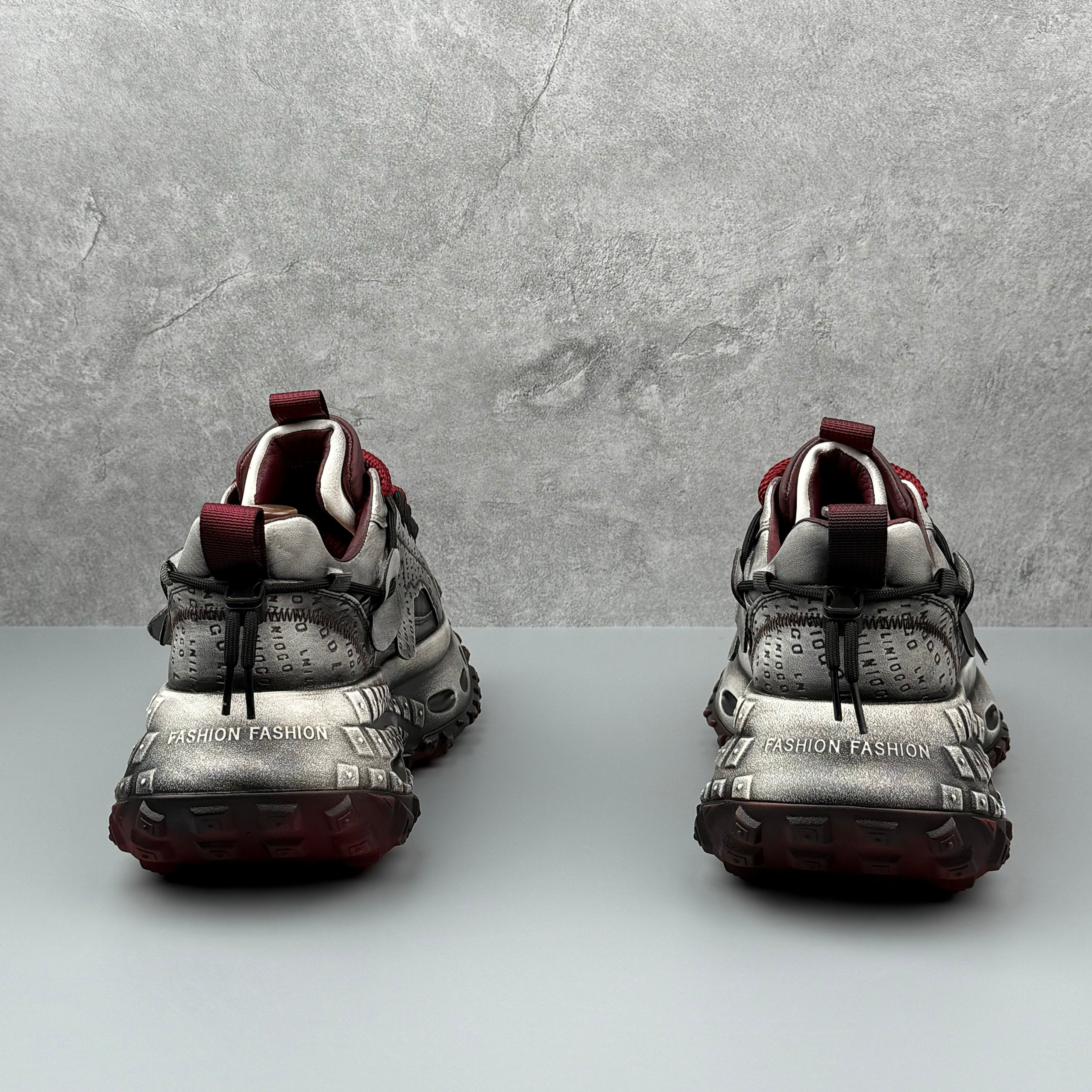 Hybriss OldWeave Black Red– Retro Dad Shoes