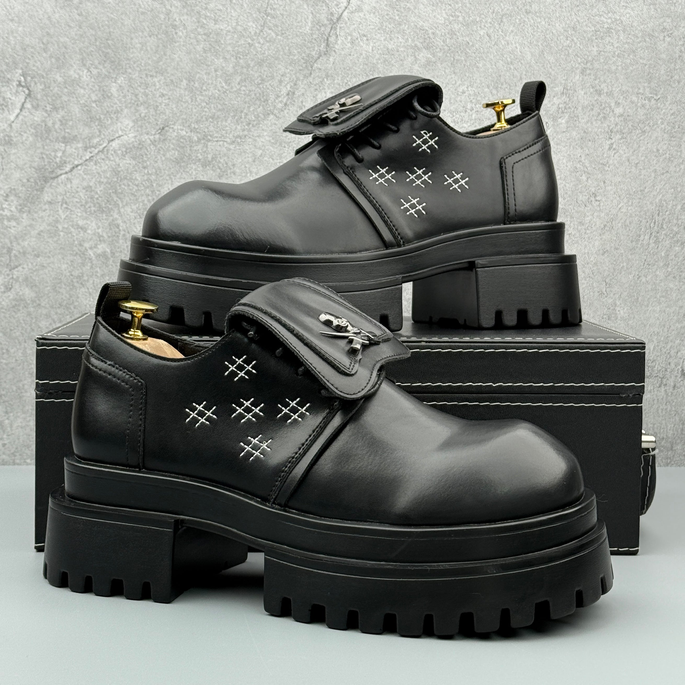 Hybriss LineaLite Black– Leisure Casual Leather Shoes