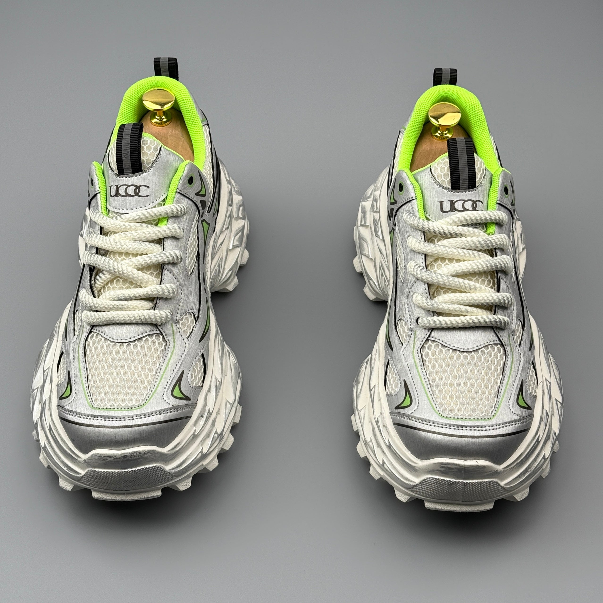 Hybriss ElevateCore Silver Green– Youth Casual Dad Shoes