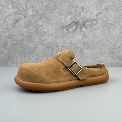 Hybriss Low-Profile Pastel Suede Slip-On Mule