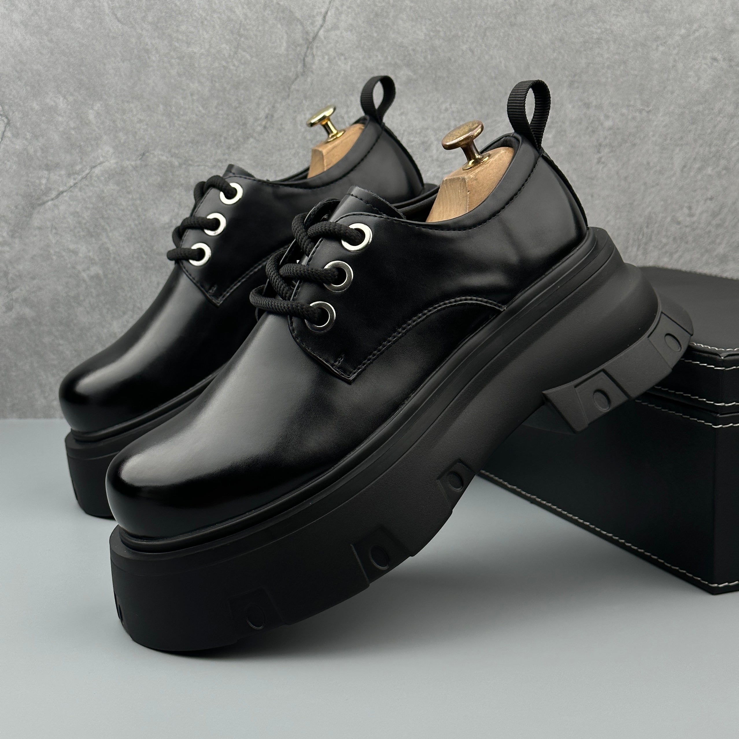 Hybriss Cabuncci Ascend Black– Youth Casual Leather Shoes