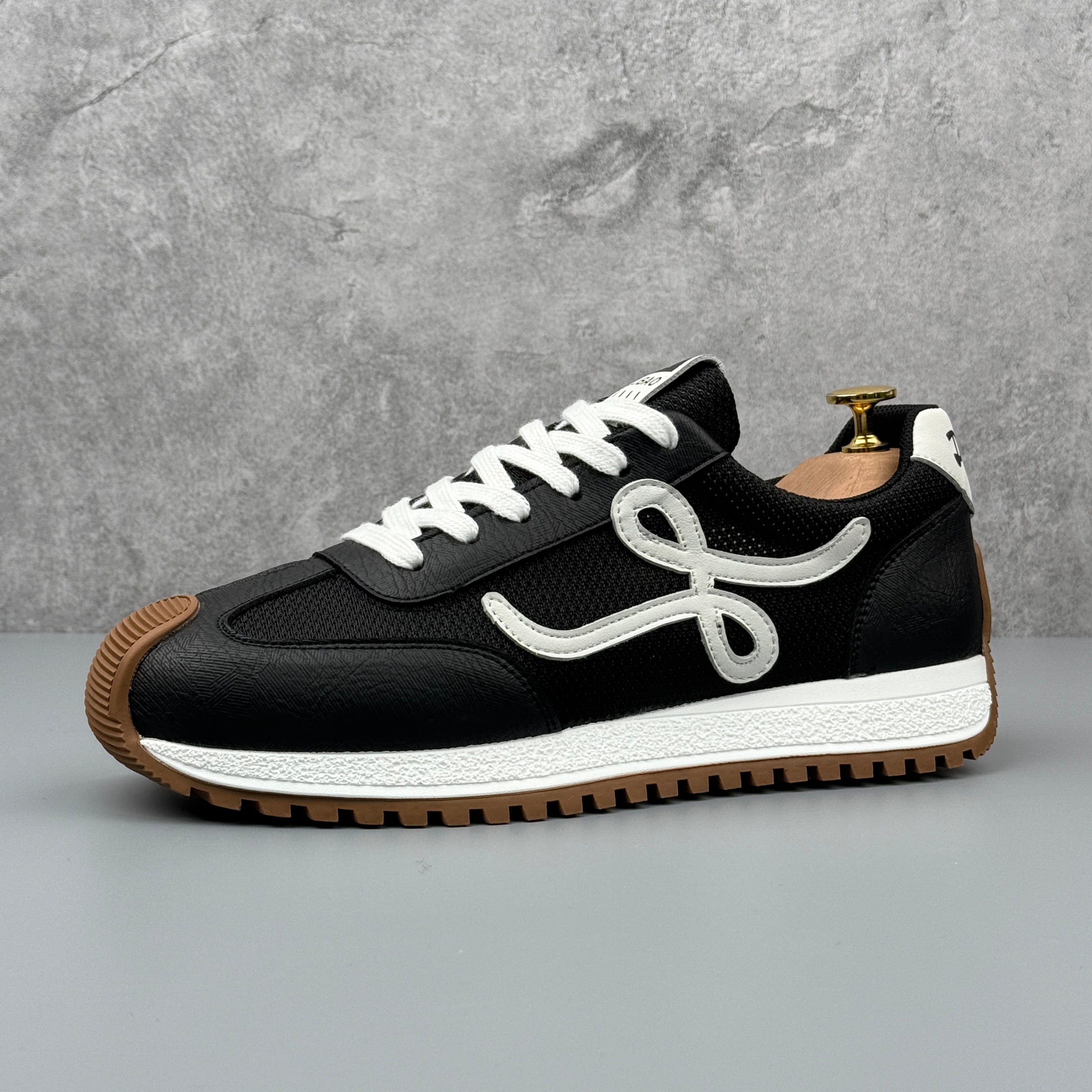 Hybriss SummerCore – PU Black& Mischmaterial Sneakers