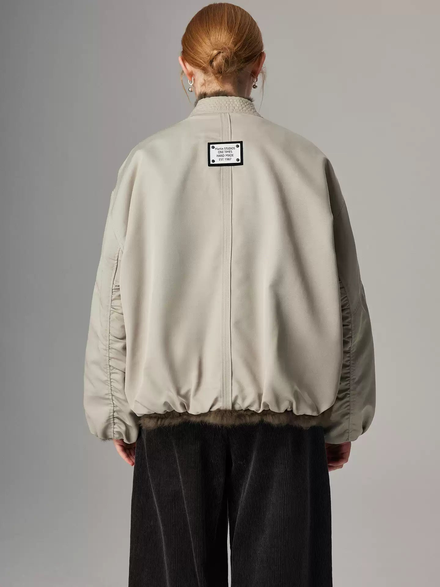 Hybriss "Soft Sage" Wendejacke aus 100% Echtem Kaninchenfell | Water Green