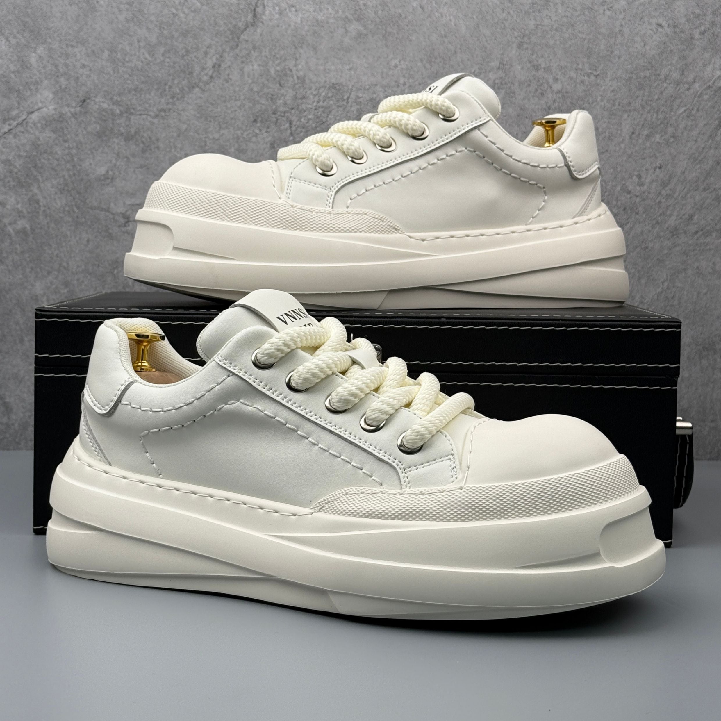 Hybriss StitchCore White– PU & Mikrofaserleder Sommer-Sneakers