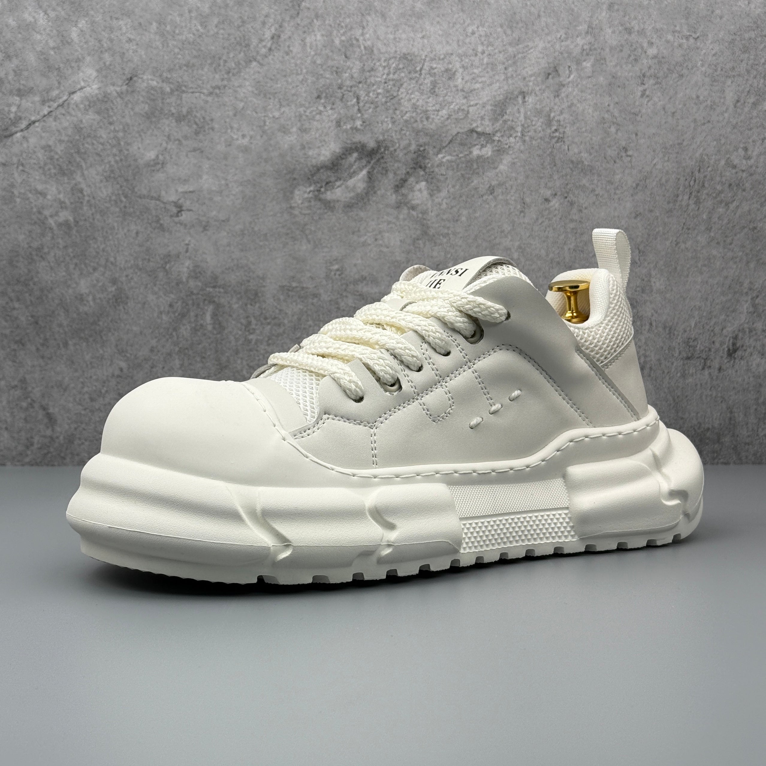 Hybriss SimpleStitch White– PU & Mikrofaserleder Sommer-Sneakers