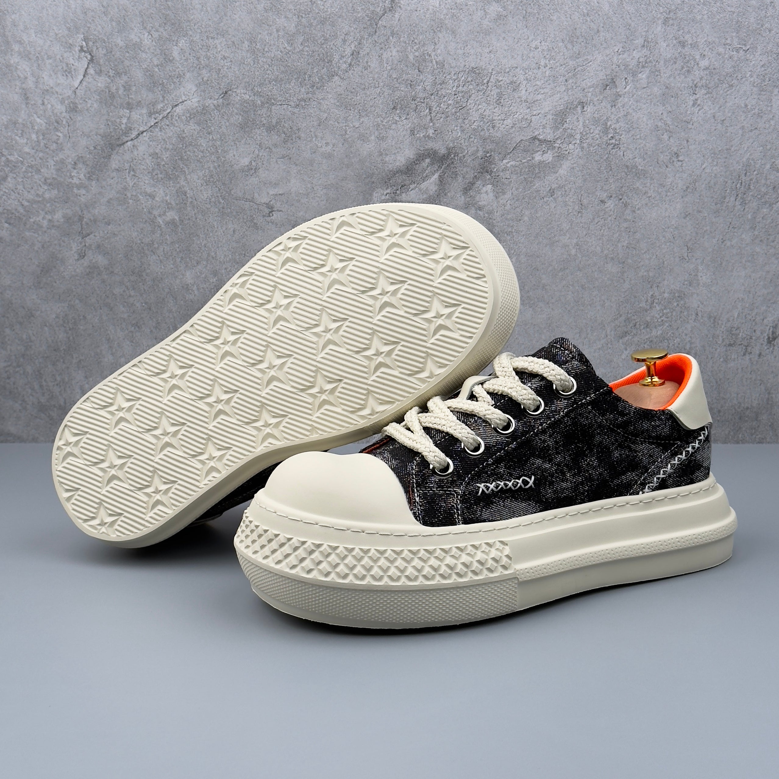 Hybriss DenimStitch – PU & Denim Sommer-Sneakers