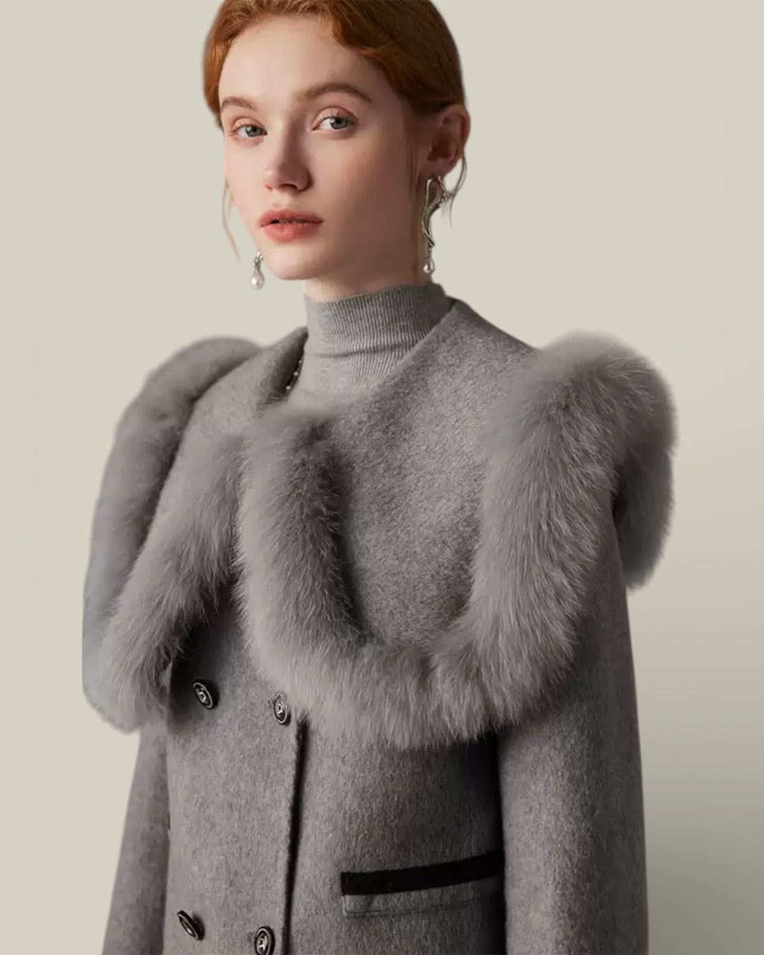 Hybriss "Aura" Sculptural Wool Cloak - Carbon Gray