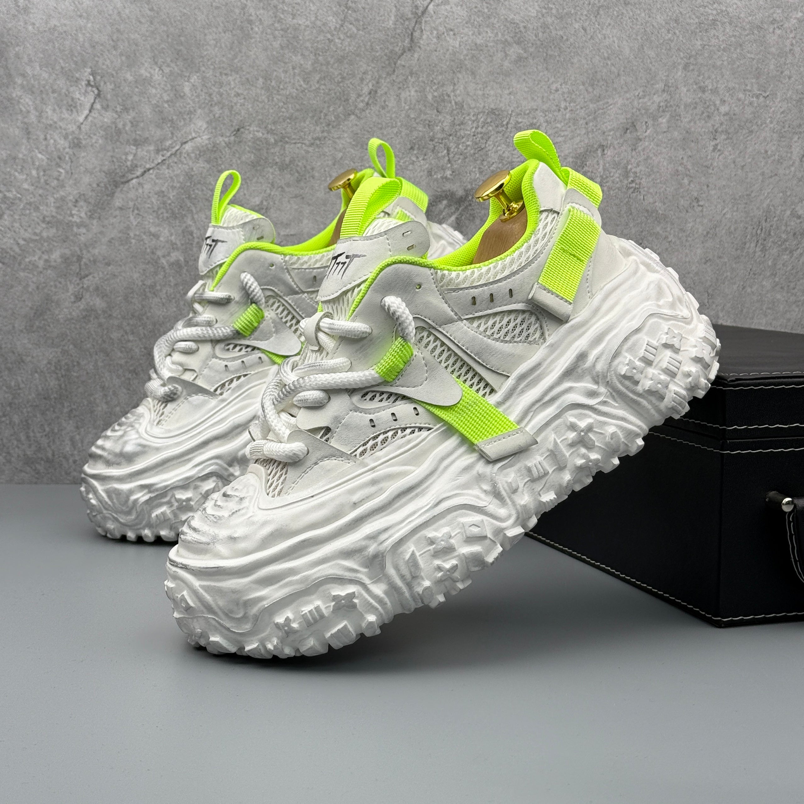 Hybriss DailyPlain White Green– Retro Dad Shoes