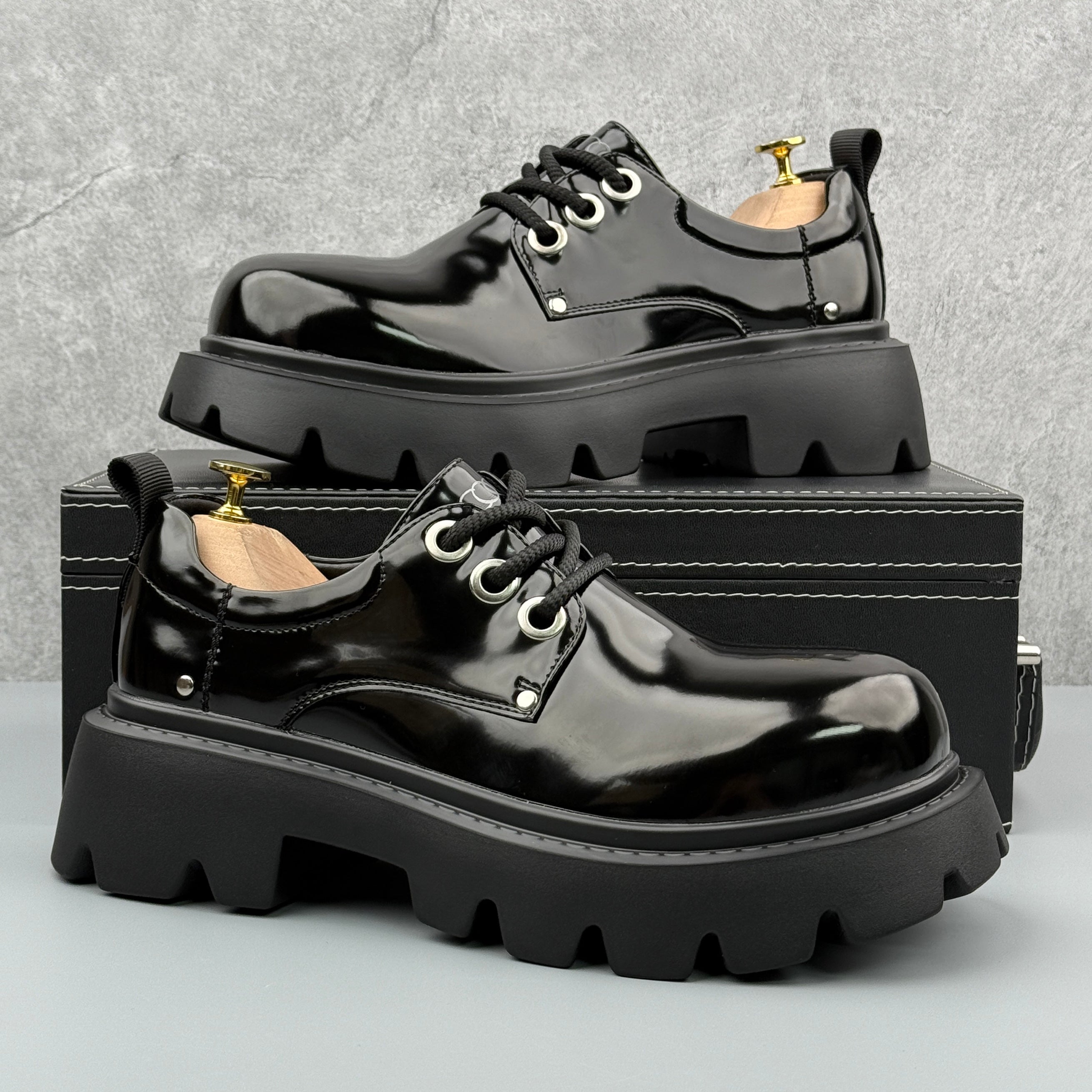 Hybriss Britannia Black– British Casual Leather Shoes