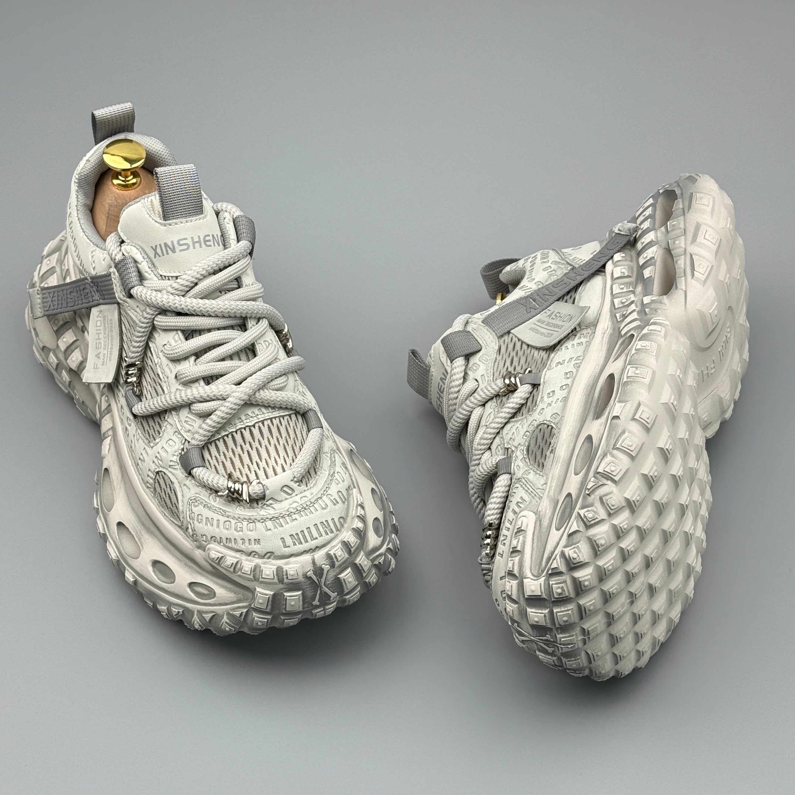 Hybriss UCOC ThreadRise White Gray– Retro Dad Shoes