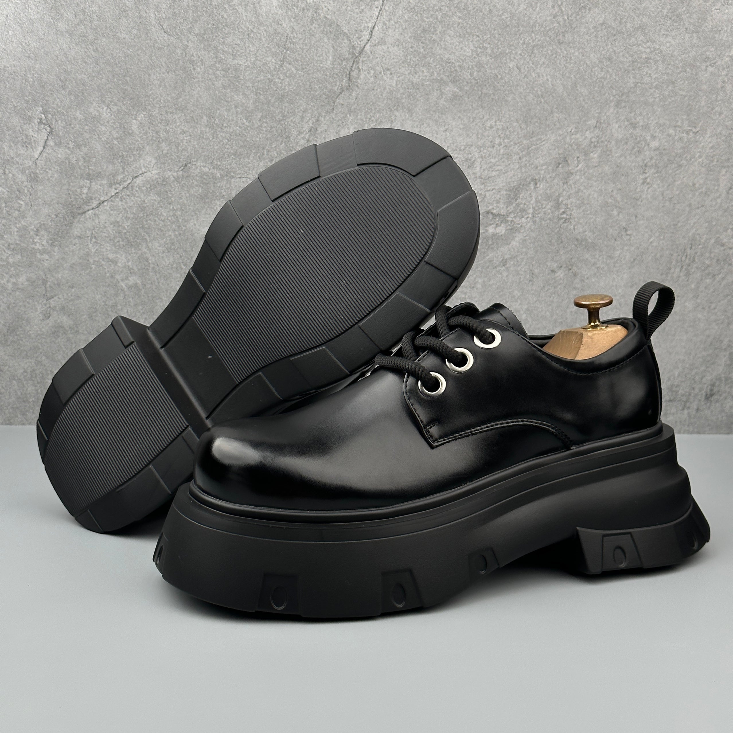 Hybriss Cabuncci Ascend Black– Youth Casual Leather Shoes