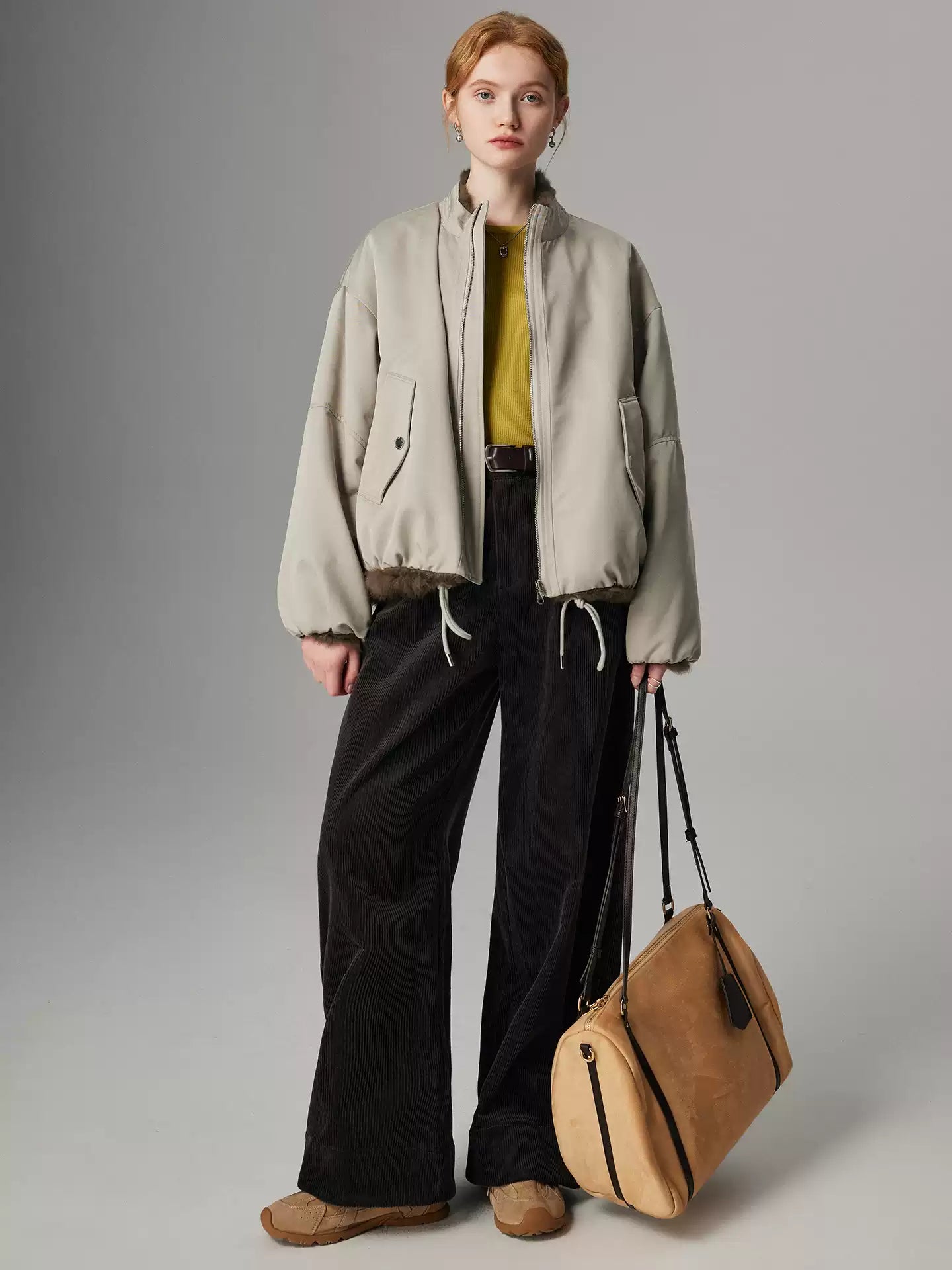 Hybriss "Soft Sage" Wendejacke aus 100% Echtem Kaninchenfell | Water Green