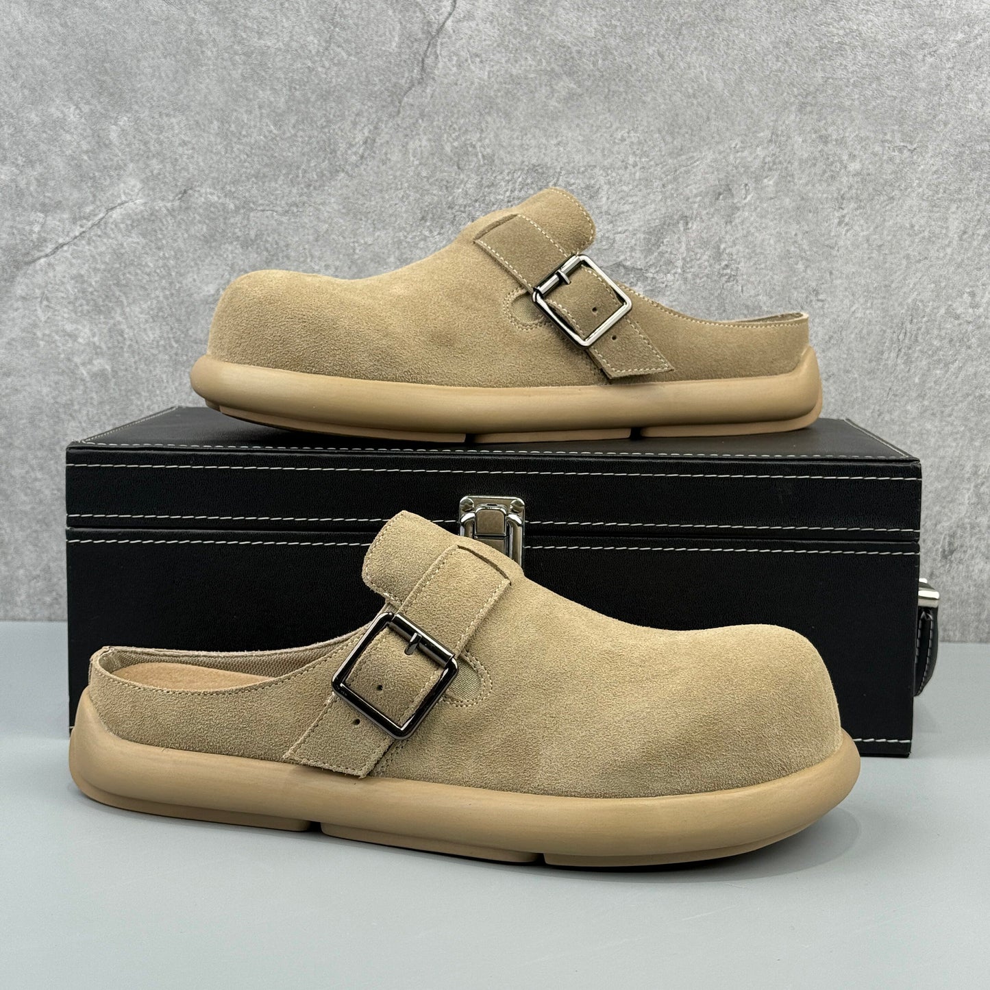 Hybriss Low-Profile Pastel Suede Slip-On Mule