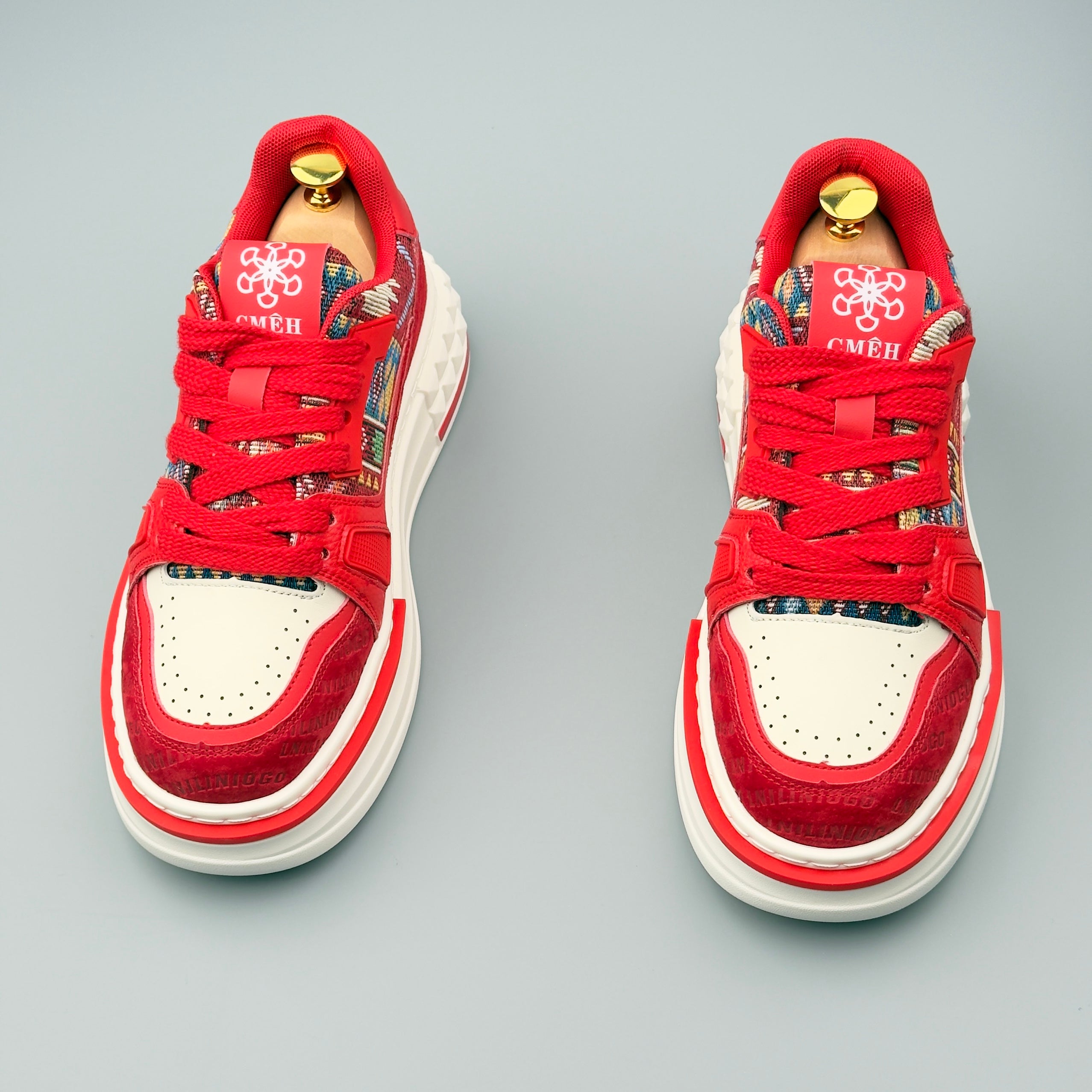 Hybriss EmbroStitch Red– Stoff & Mischmaterial Sneakers