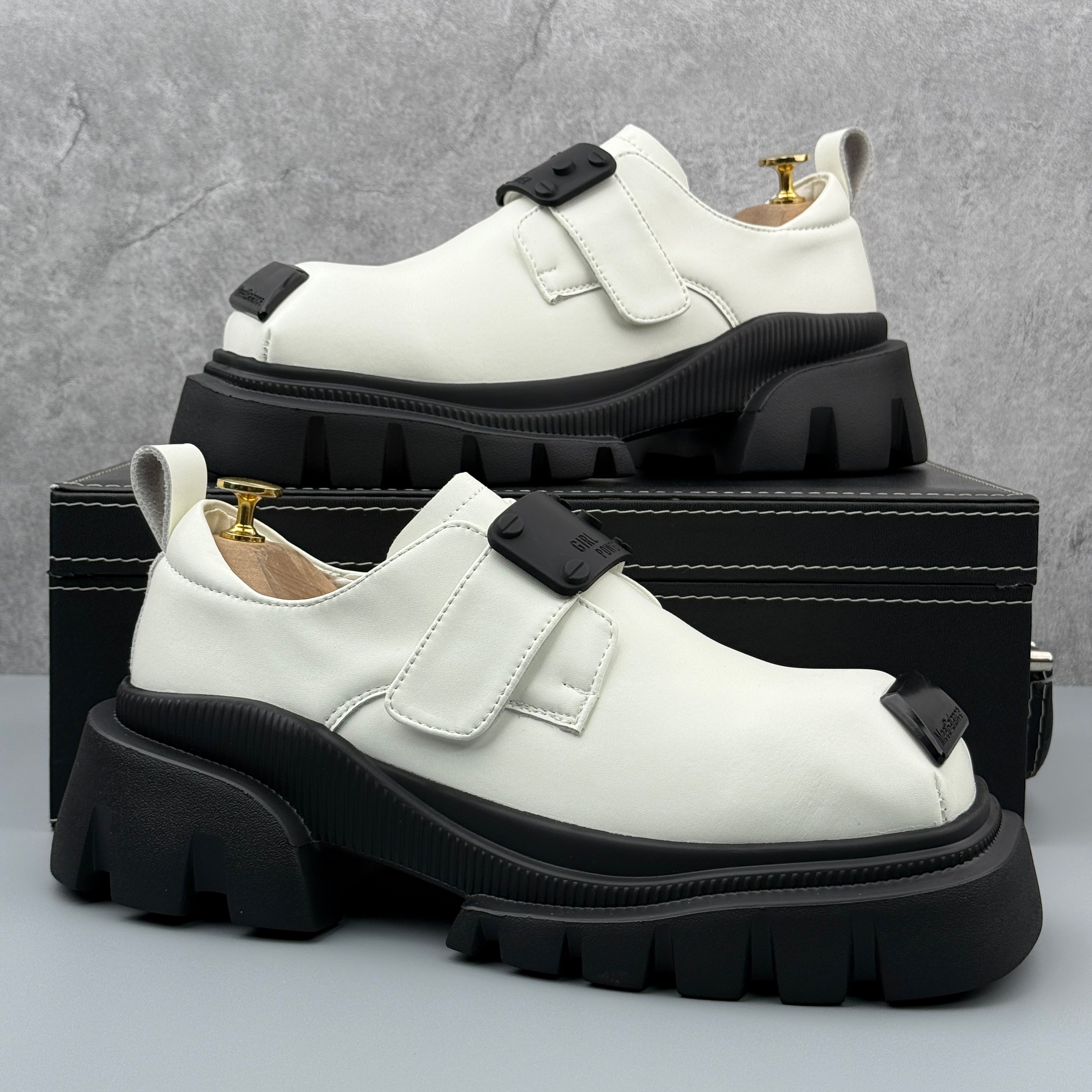 Hybriss Axis White– Casual Leather Shoes