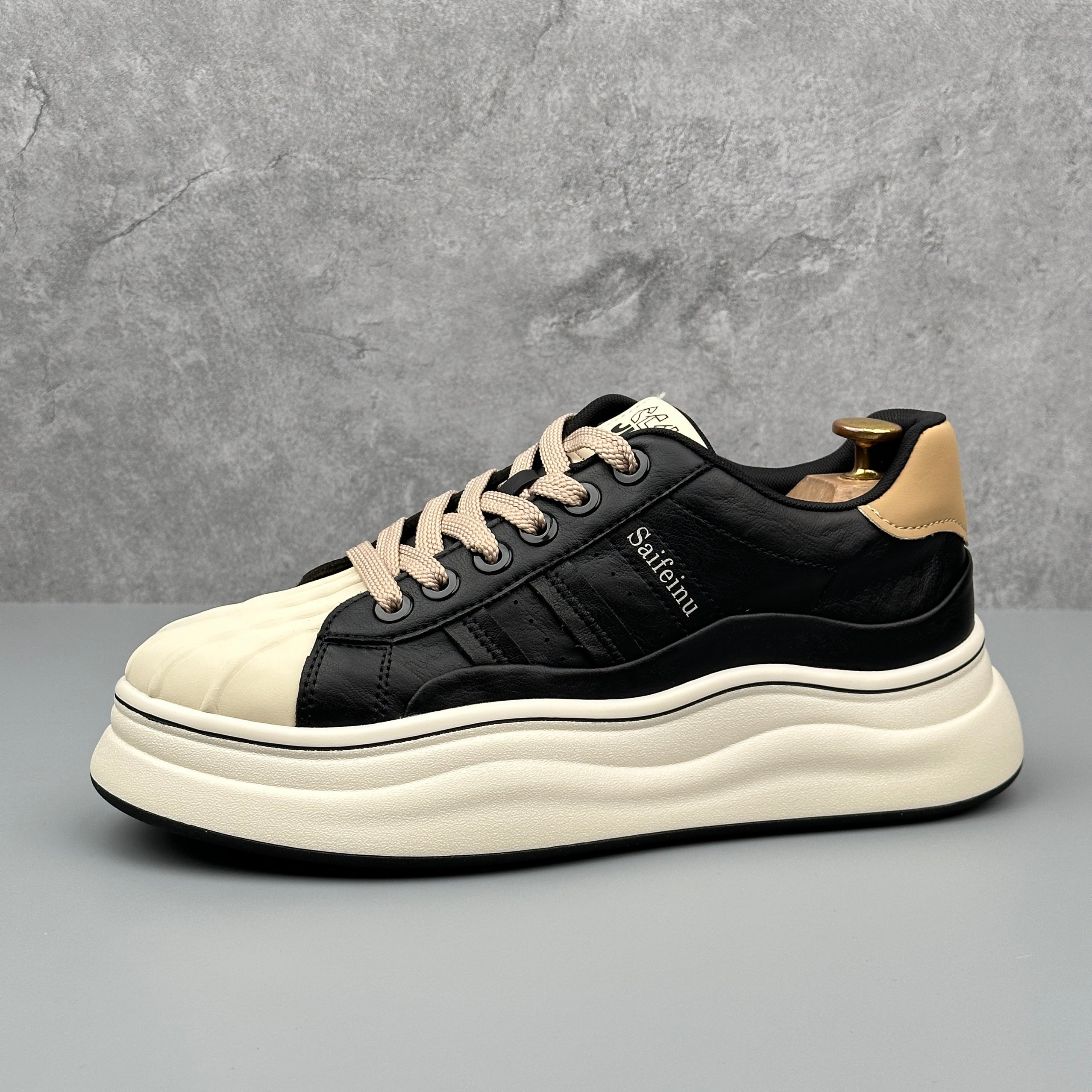 Hybriss SpliceKorea Black– Mikrofaserleder White Shoes