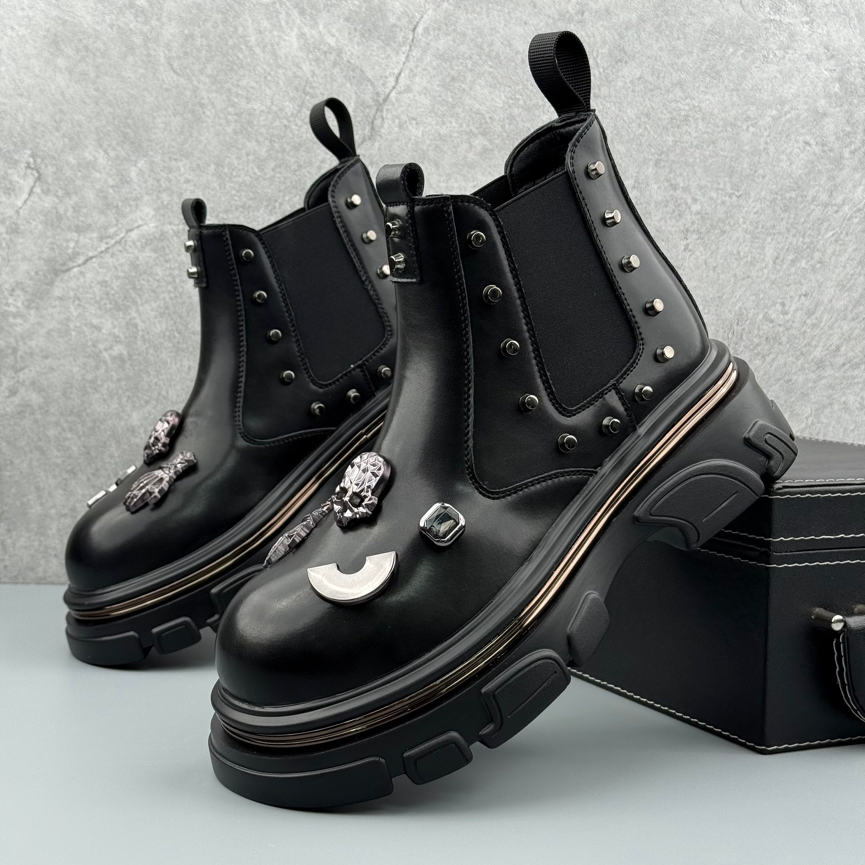 Hybriss Ironclad– Metallische Martin Boots