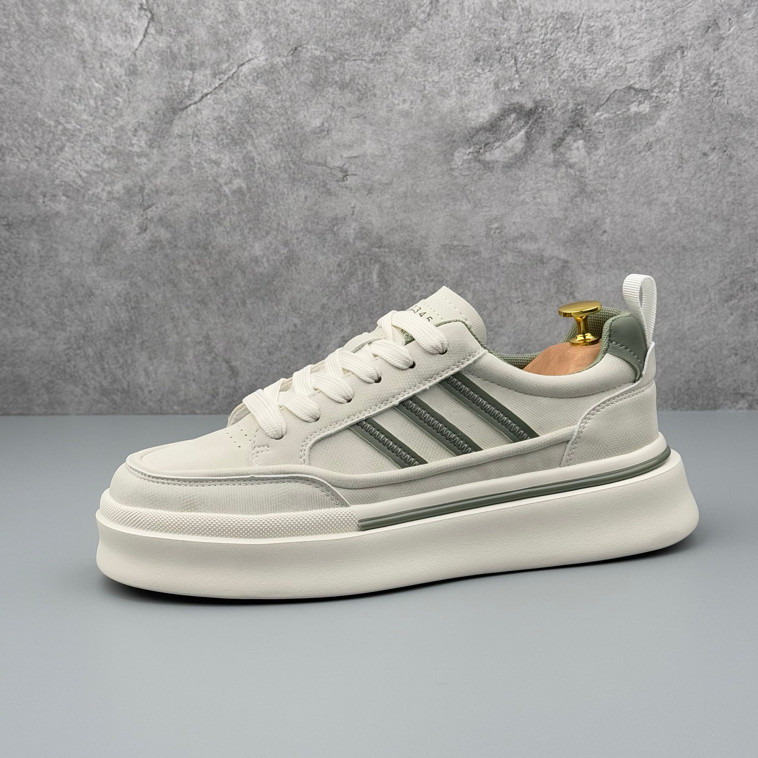 Hybriss BeigeCore Gray– Stoff & PU Sneakers