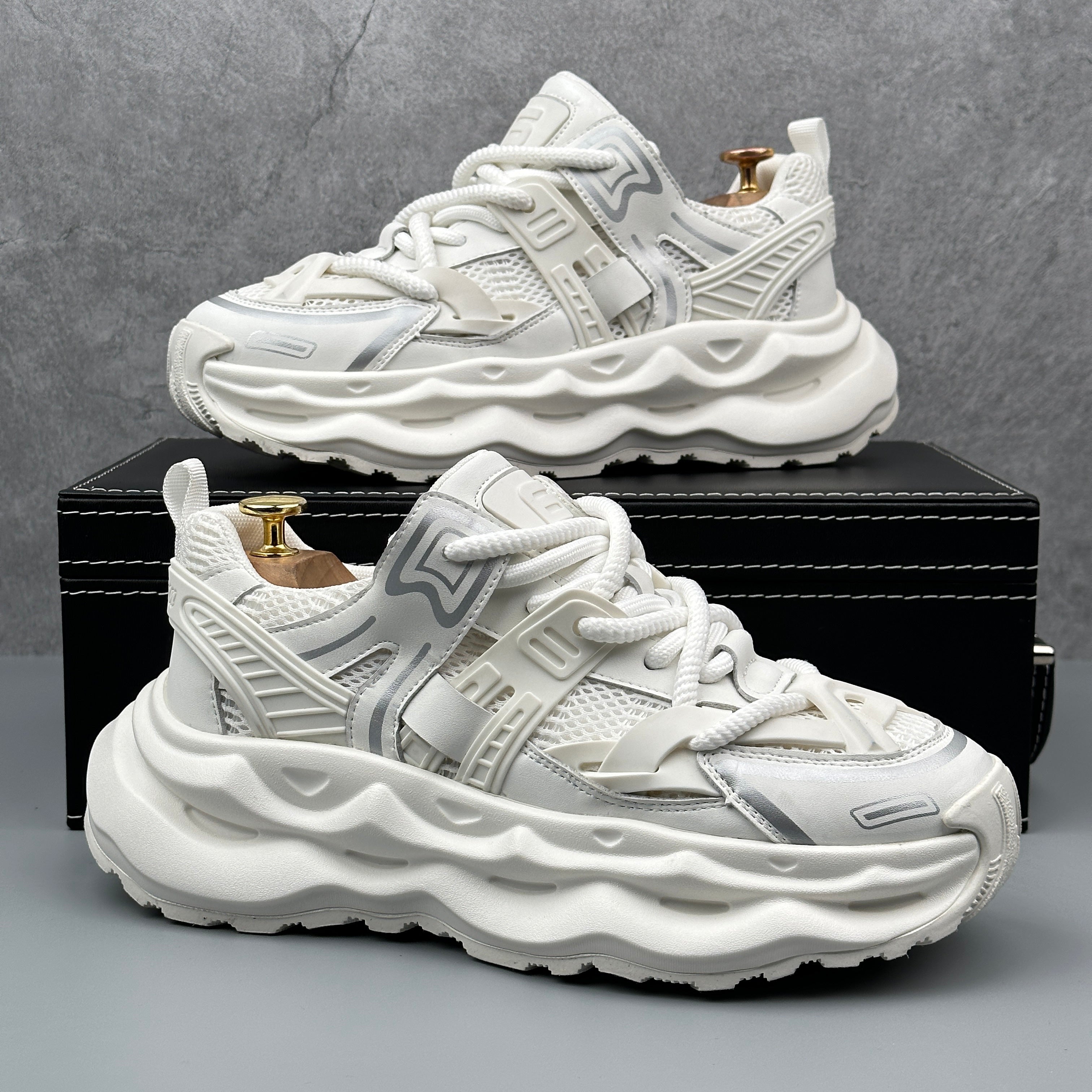 Hybriss Cabuncci WeaveCore Off-White– Youth Retro Dad Shoes