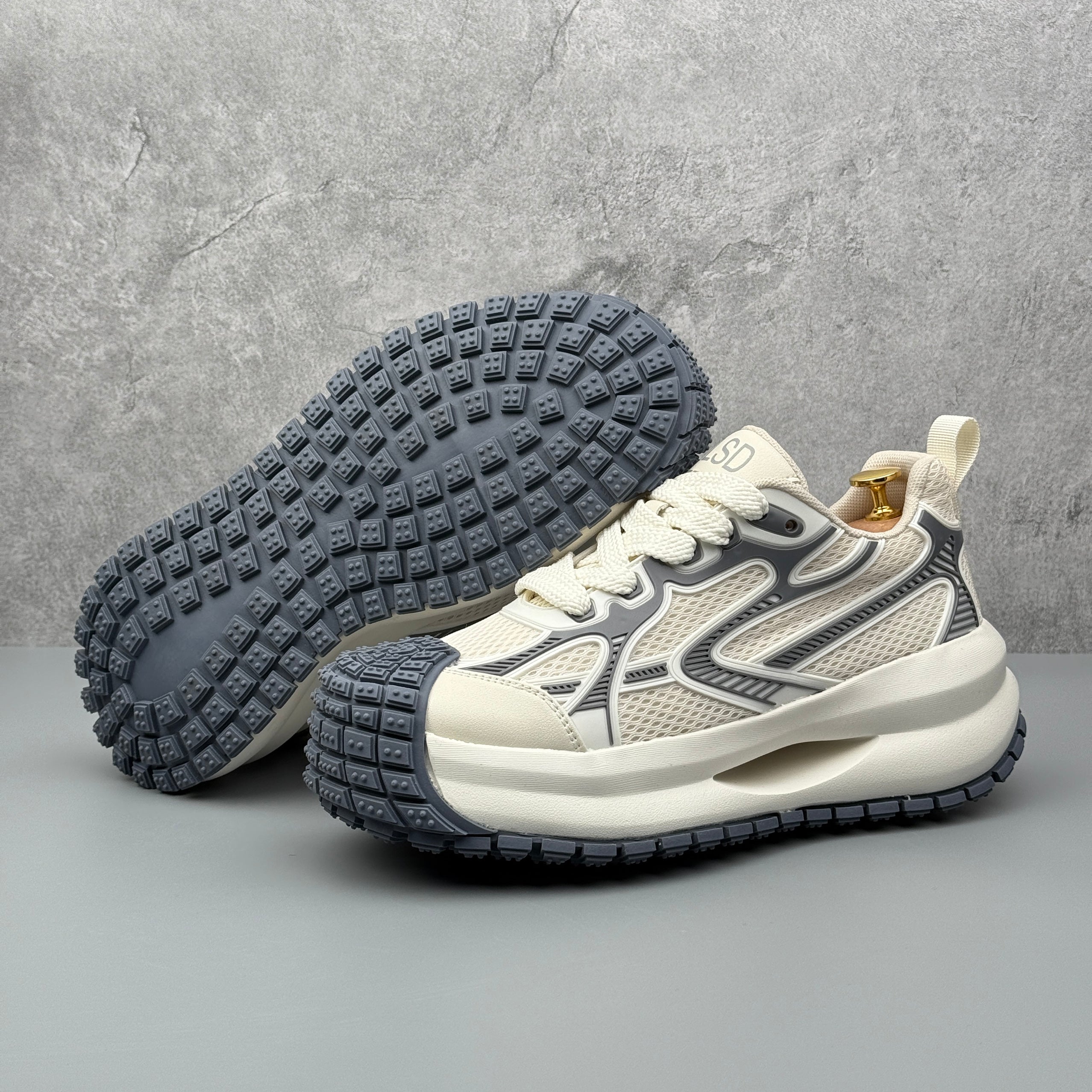 Hybriss SportPlain White Gray– Sporty Dad Shoes