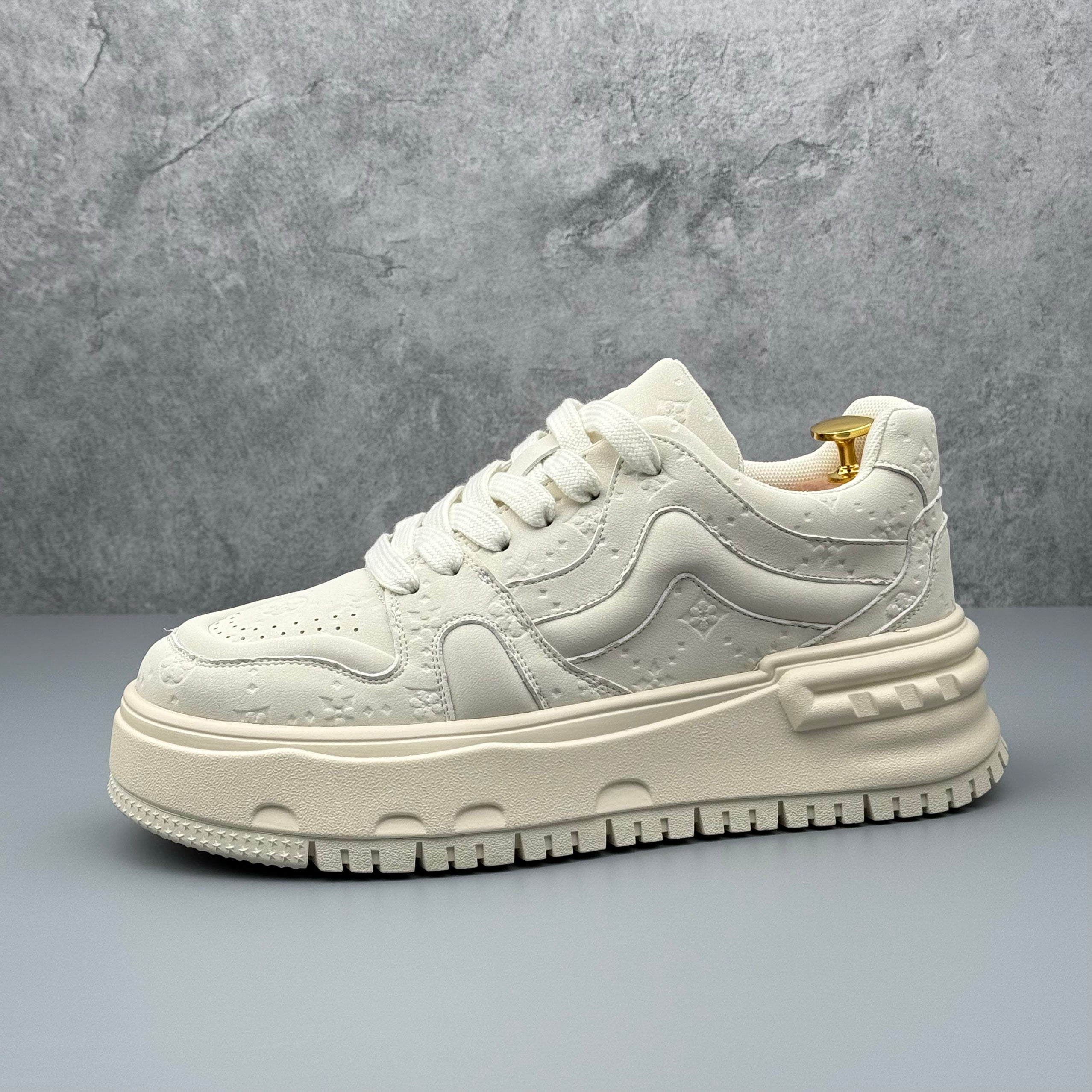 Hybriss CarveLine White– Mikrofaserleder Sneakers