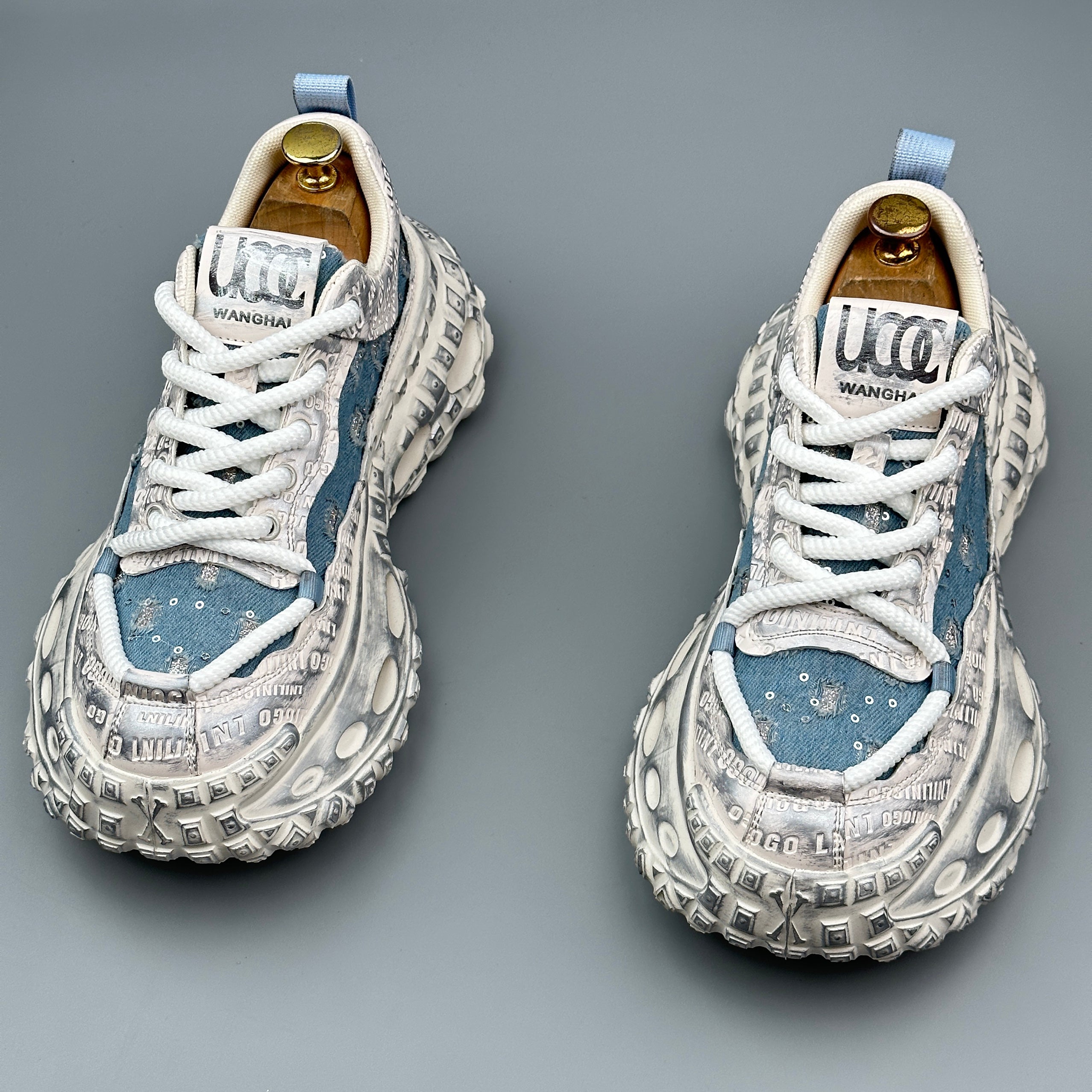 Hybriss RetroSpark Lake Blue– Youth Retro Dad Shoes