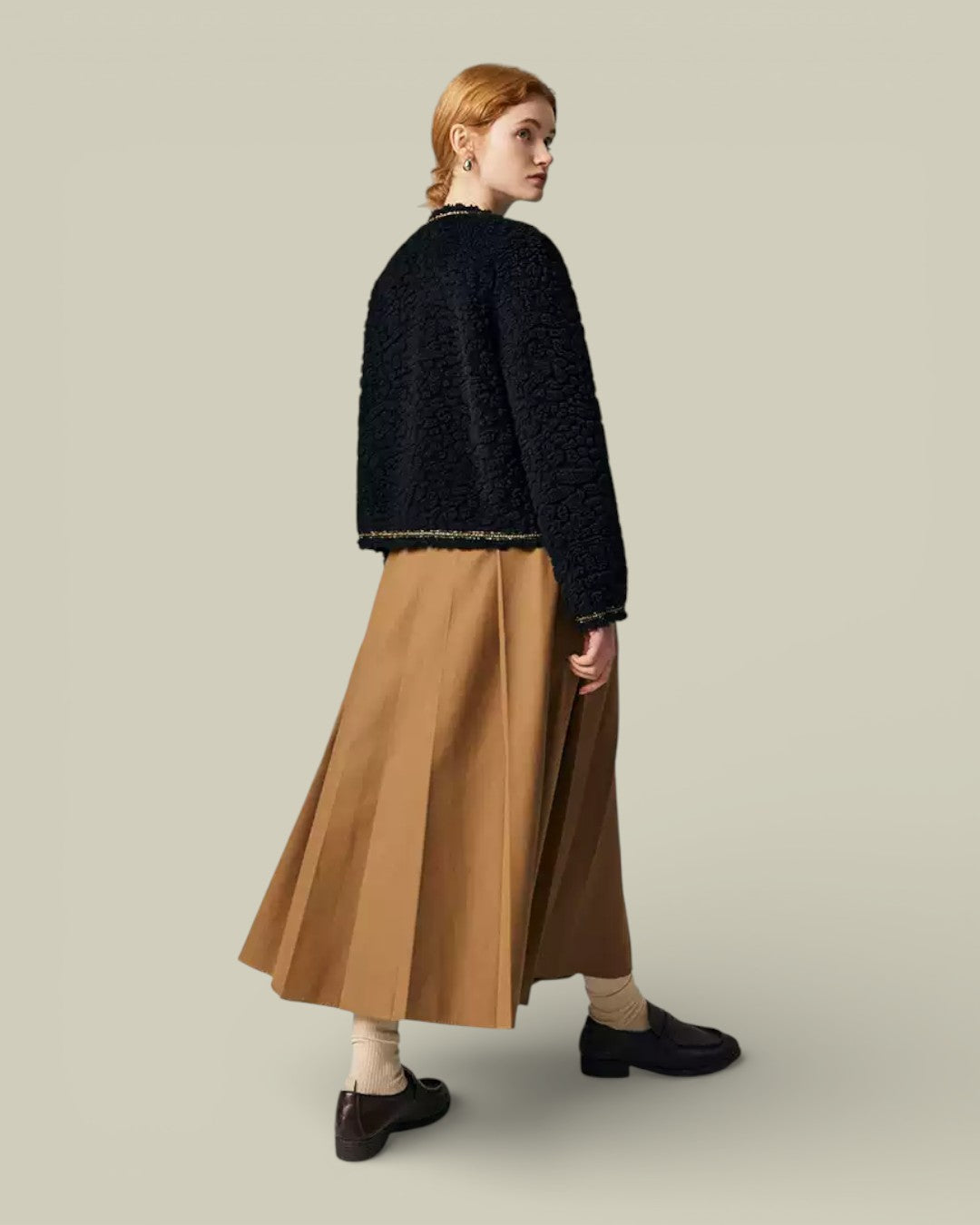 Hybriss "Noire" Textured Wool Parisian Jacket